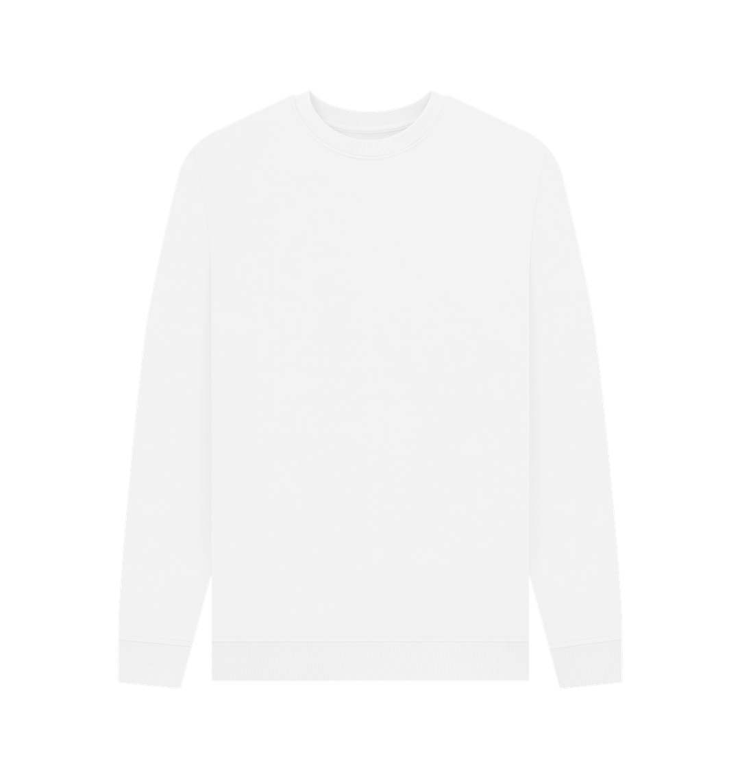 White Printed Sweater Front