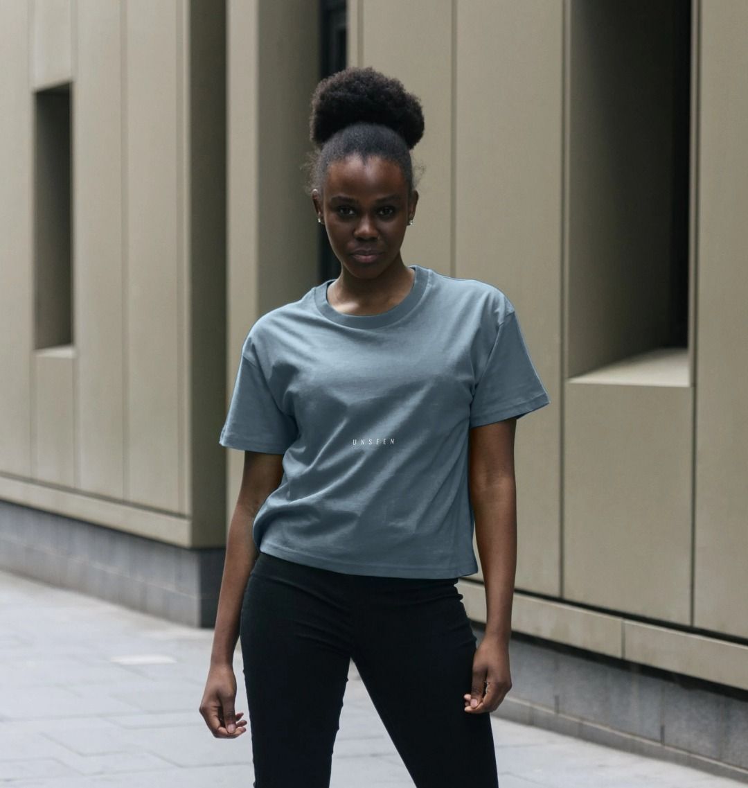 Urban Girl Unseen oversized printed crop tee by CKL, showing a stylish, casual T-shirt with bold graphic design and cropped fit.