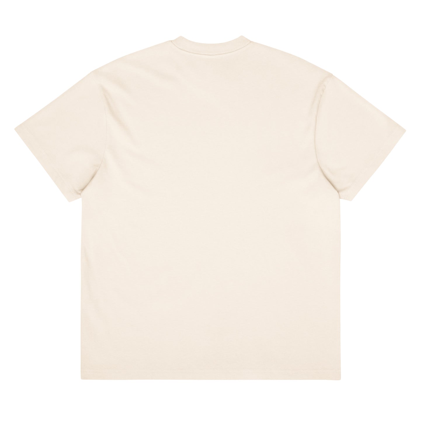 Men's oversized boxy T-shirt in vintage white by Craftklart, made of 100% cotton with drop shoulder design and back view.