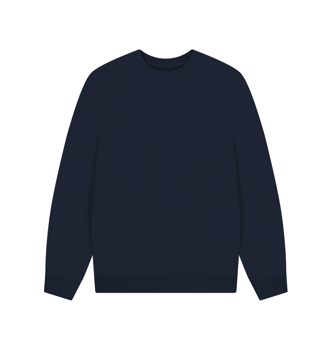 Navy Blue Printed Sweater Front