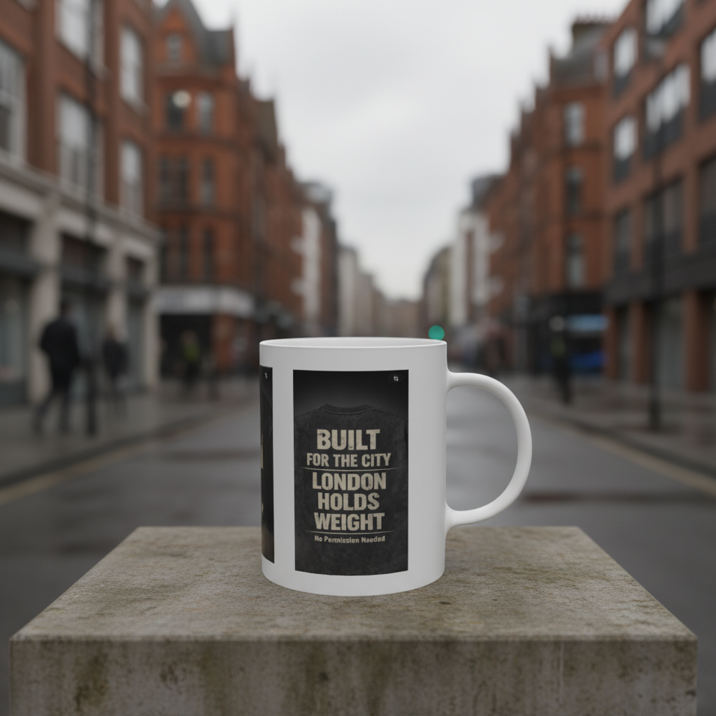 Craftklart Urban Ceramic Mug with streetwear design, 11oz capacity, showcasing a stylish and vibrant lifestyle mug.