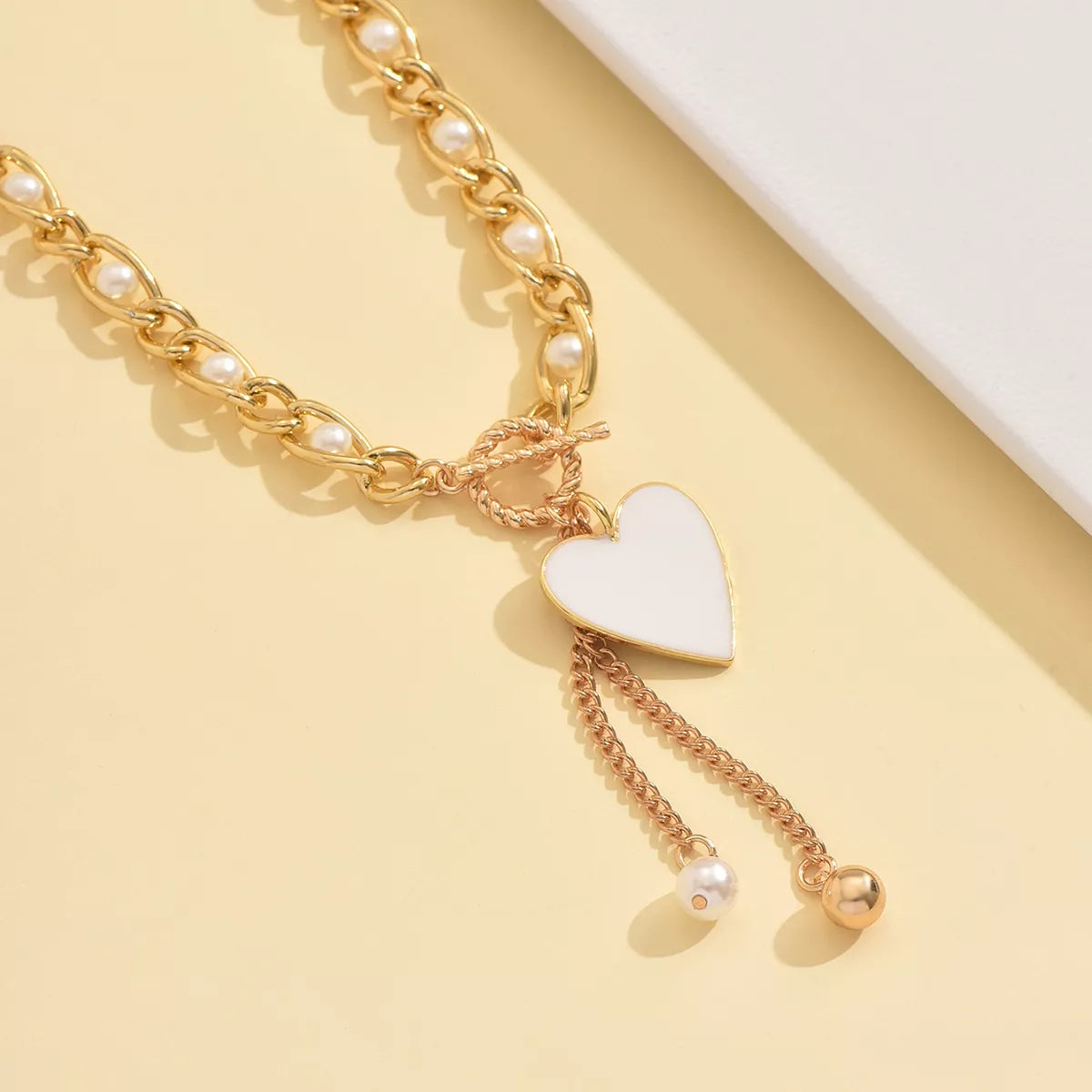 18K Gold-Plated Pearl Heart NeCKLace | Minimalist Streetwear | Craftklart