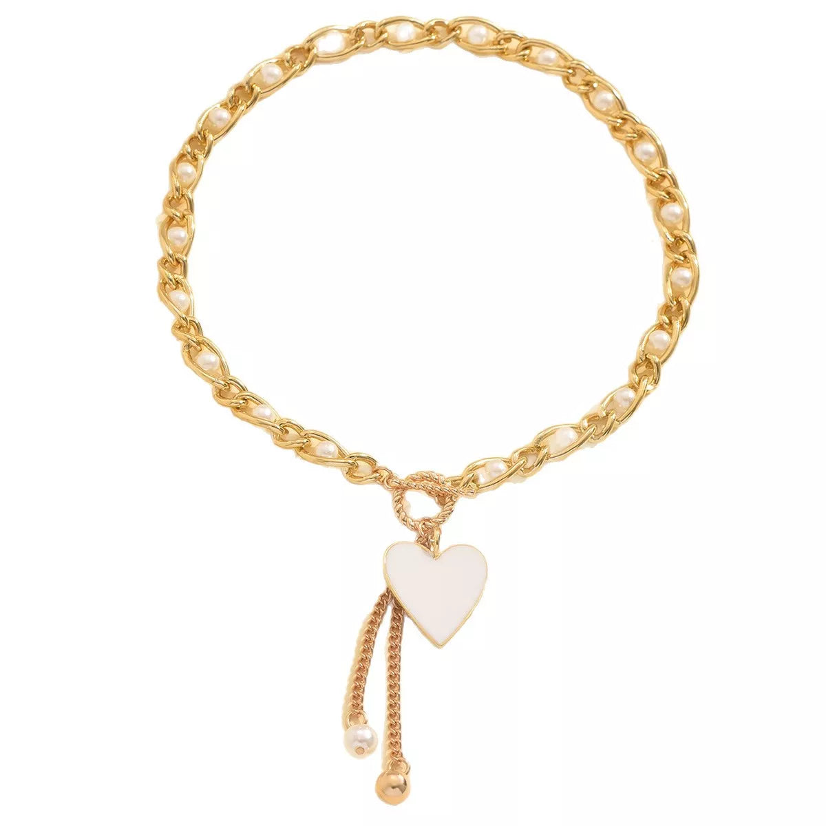 18K Gold-Plated Pearl Heart NeCKLace | Minimalist Streetwear | Craftklart