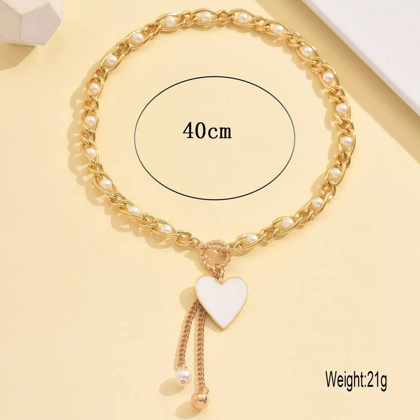 18K Gold-Plated Pearl Heart NeCKLace | Minimalist Streetwear | Craftklart