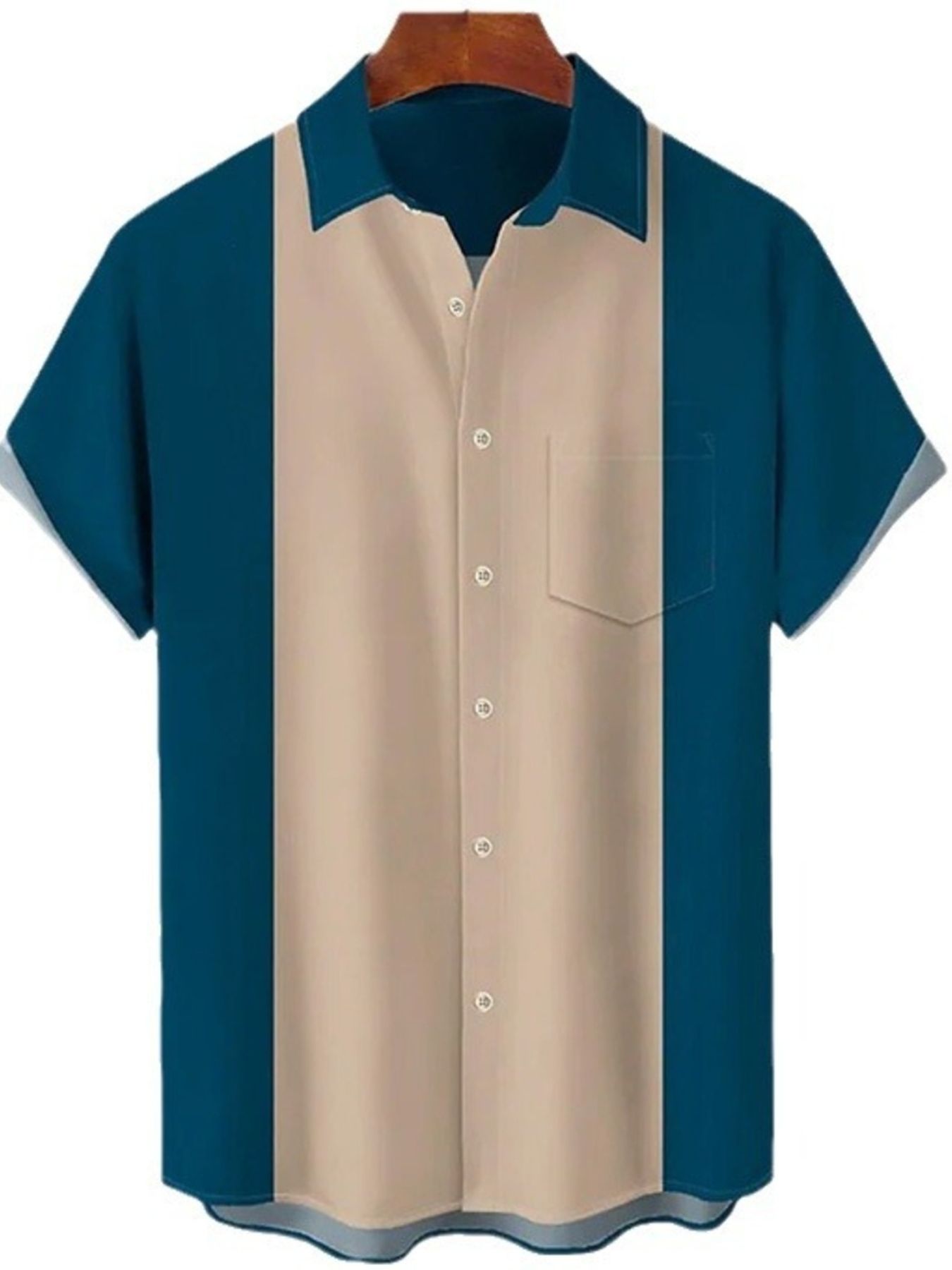Men's Full Size Color Block Short Sleeve Shirt Plus Size | Minimalist Streetwear | Craftklart