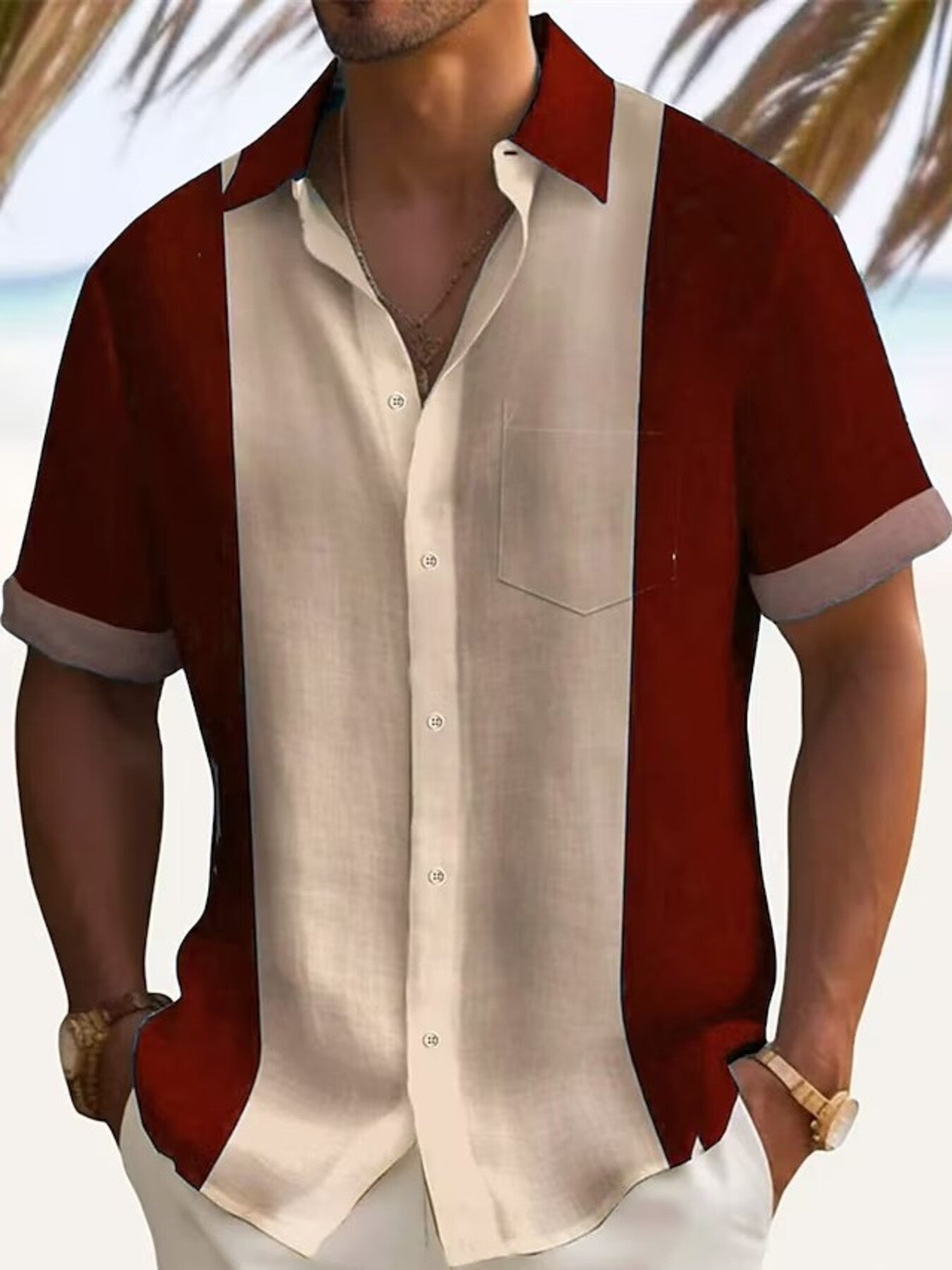 Men's Full Size Color Block Short Sleeve Shirt Plus Size | Minimalist Streetwear | Craftklart