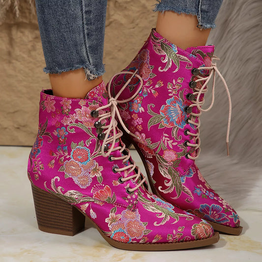 Point Toe Block Heel Boots – Women's Pu Leather High Heels | Minimalist Streetwear | Craftklart