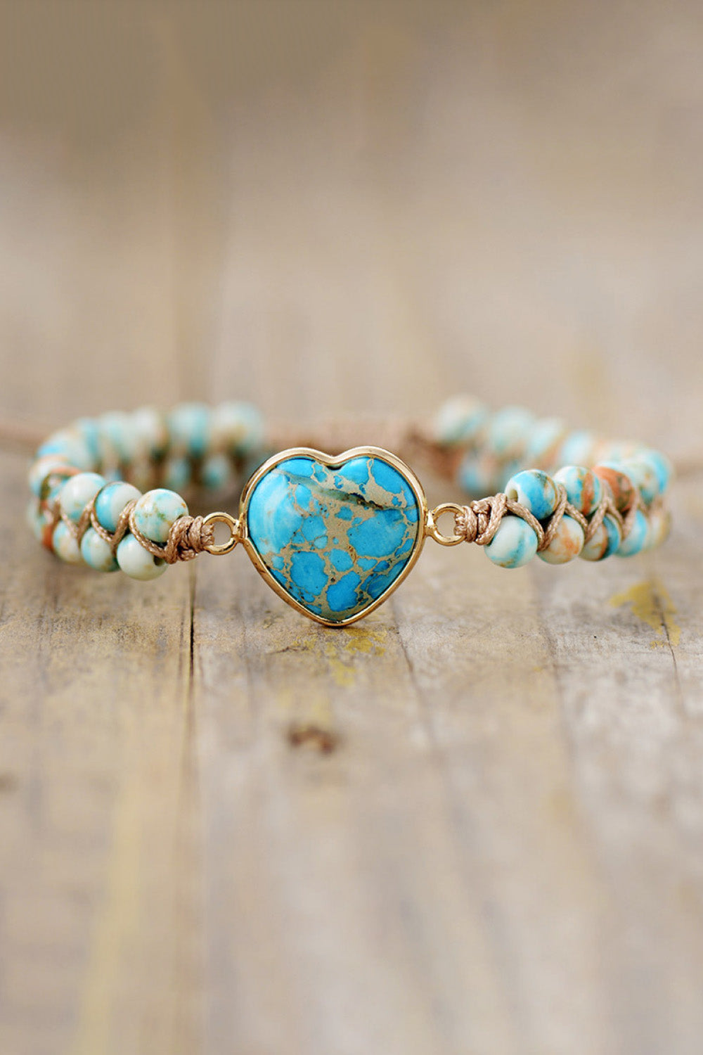 Handmade Heart Natural Stone Bracelet – Adjustable Copper Chain | 3 Colours | Minimalist Streetwear | Craftklart
