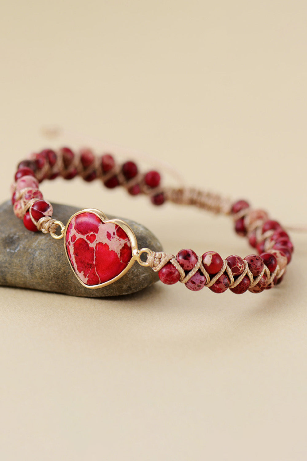 Handmade Heart Natural Stone Bracelet – Adjustable Copper Chain | 3 Colours | Minimalist Streetwear | Craftklart