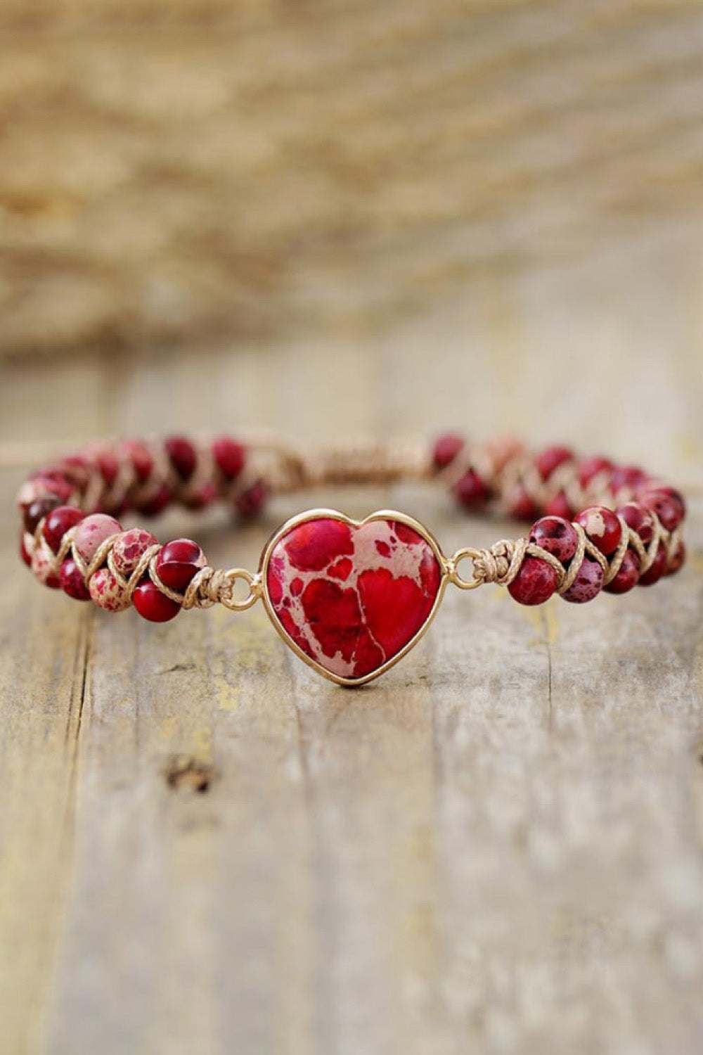 Handmade Heart Natural Stone Bracelet – Adjustable Copper Chain | 3 Colours | Minimalist Streetwear | Craftklart