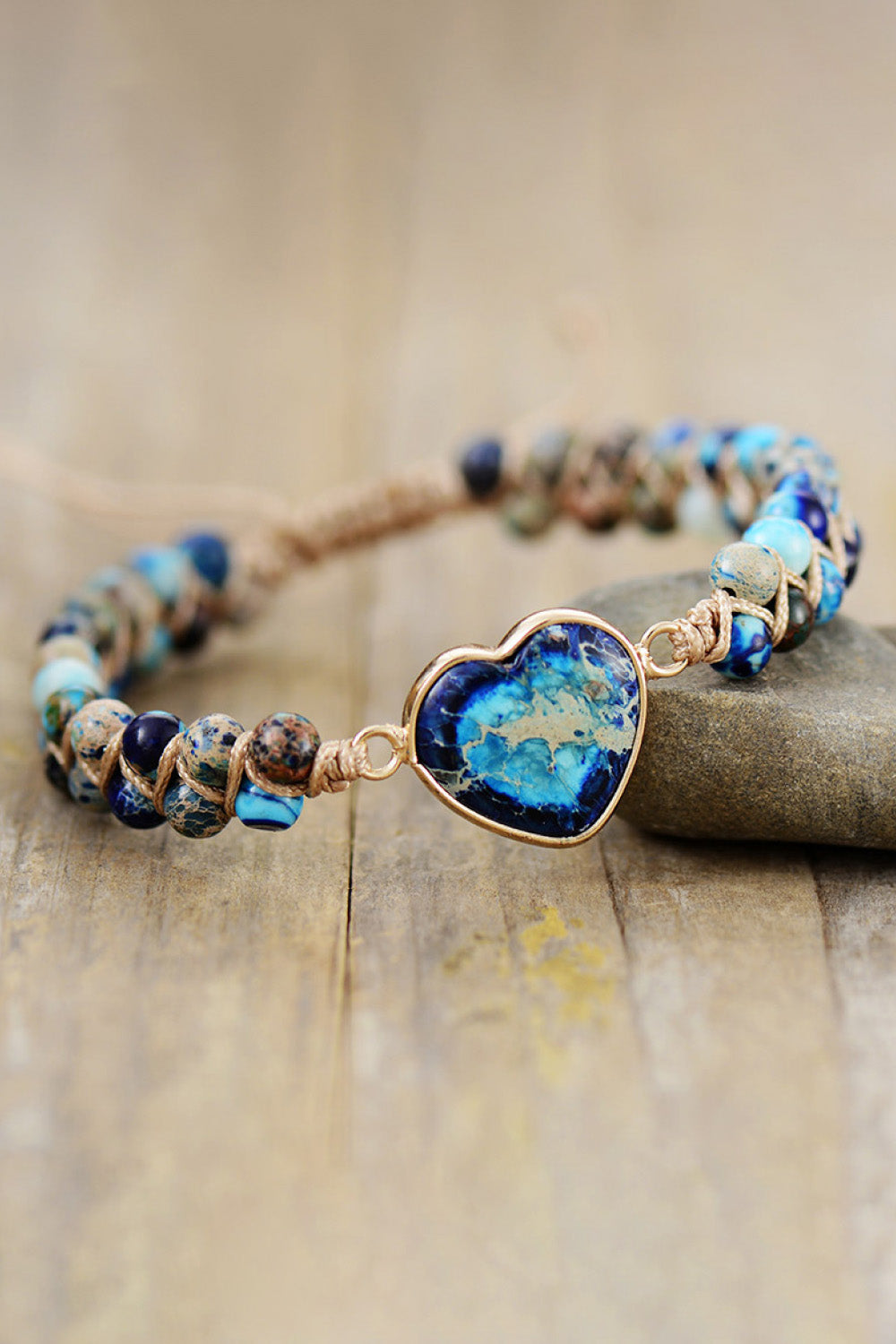 Handmade Heart Natural Stone Bracelet – Adjustable Copper Chain | 3 Colours | Minimalist Streetwear | Craftklart