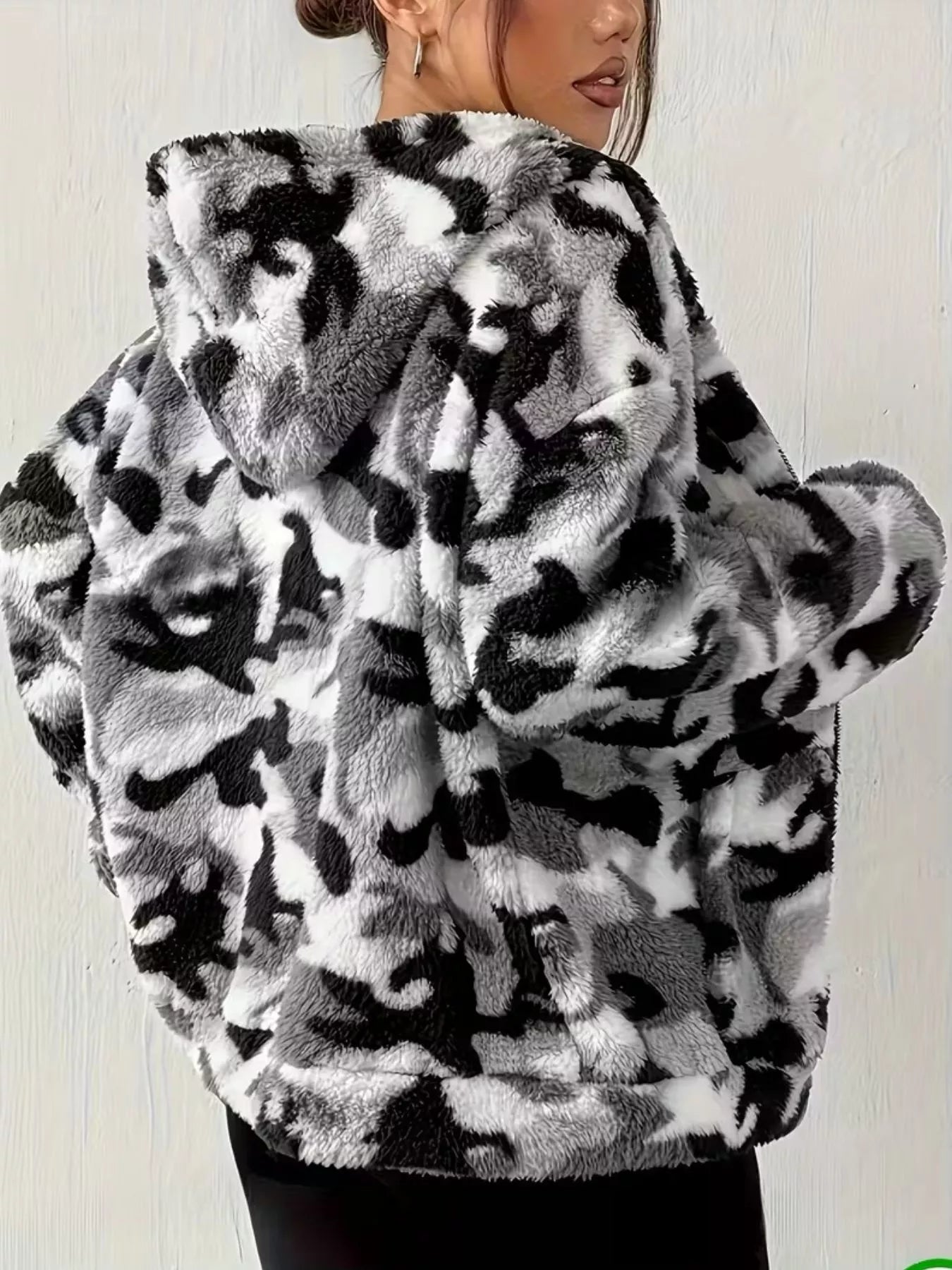 Fuzzy Camo Zip-Up Hoodie | Minimalist Streetwear | Craftklart