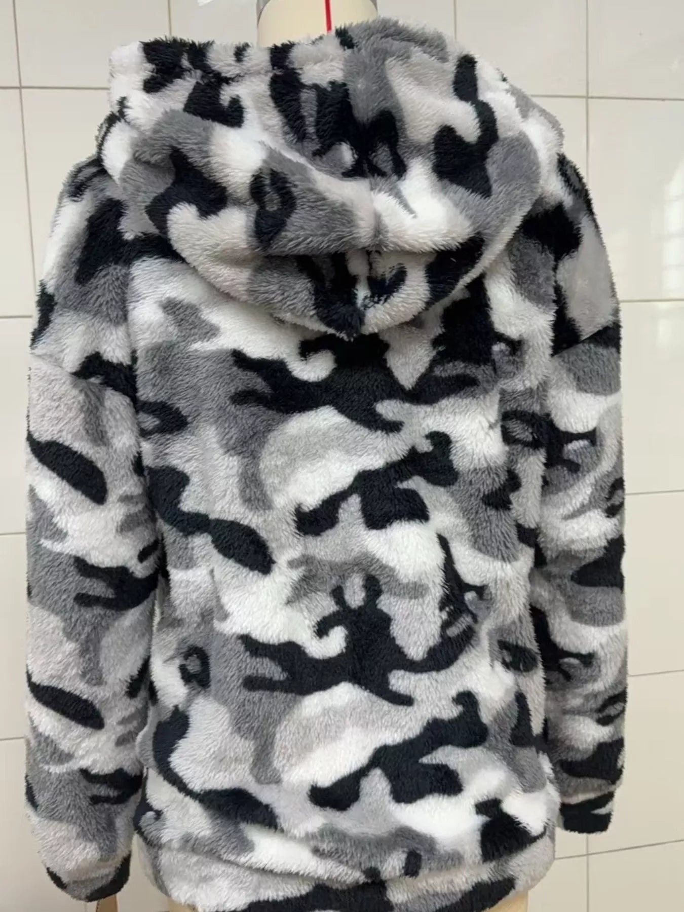 Fuzzy Camo Zip-Up Hoodie | Minimalist Streetwear | Craftklart