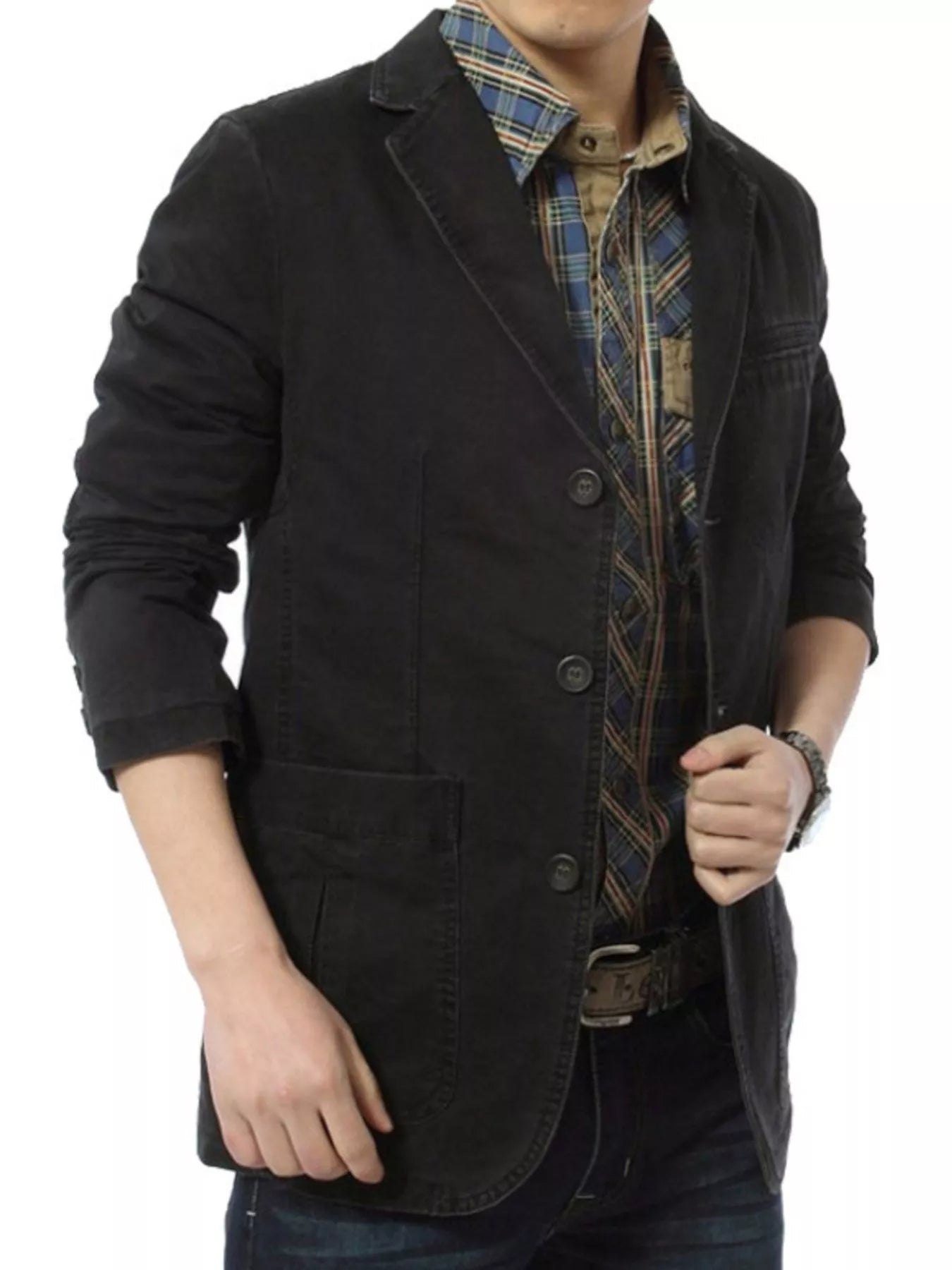 Men's Plus Size Cotton Blazer – Button-Up Lapel Collar Jacket | 3 Colours | Minimalist Streetwear | Craftklart