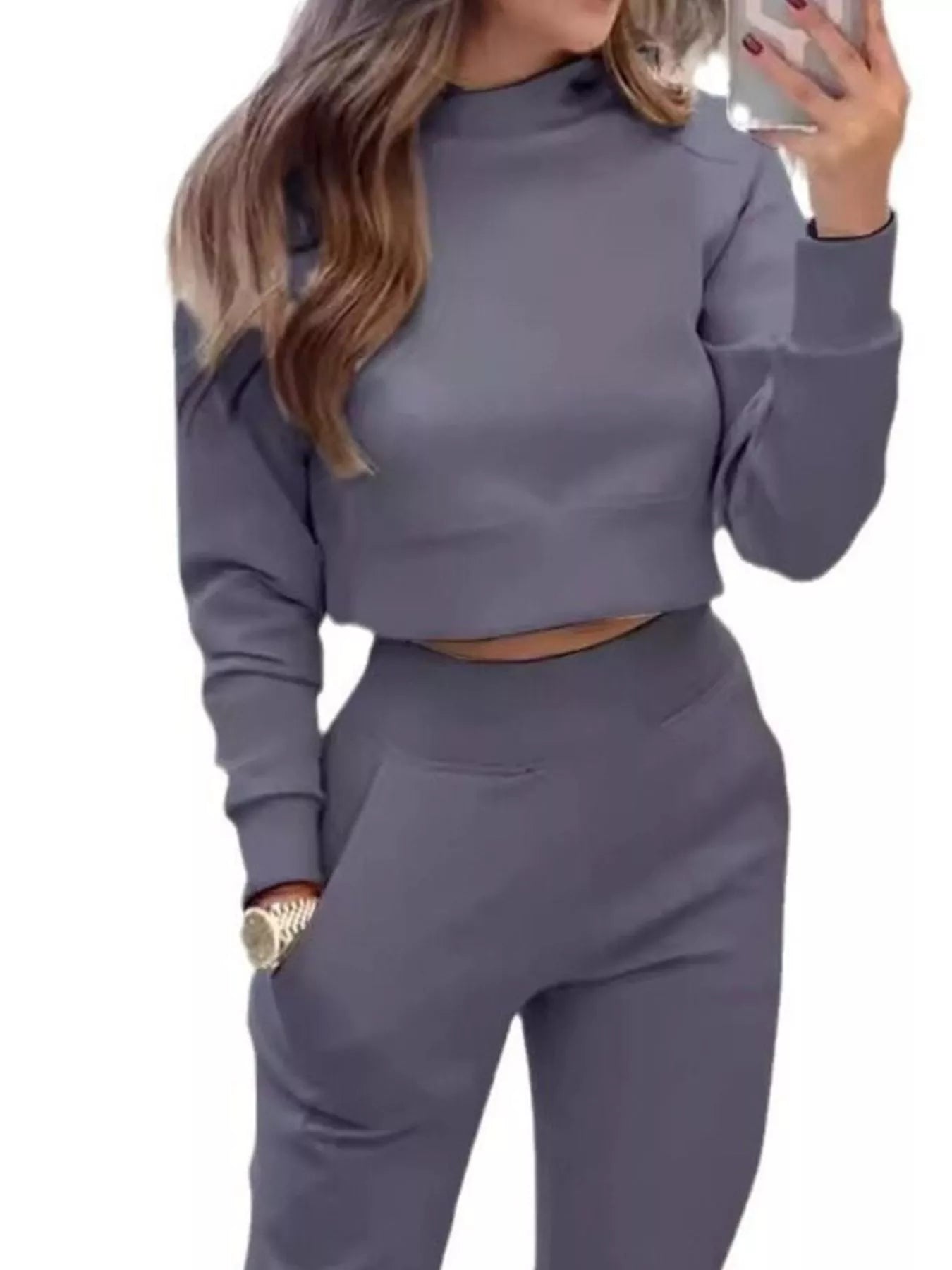 Women's Cropped Sweatshirt & Jogger Set – Casual Two-Piece Lounge Co-Ord | Minimalist Streetwear | Craftklart