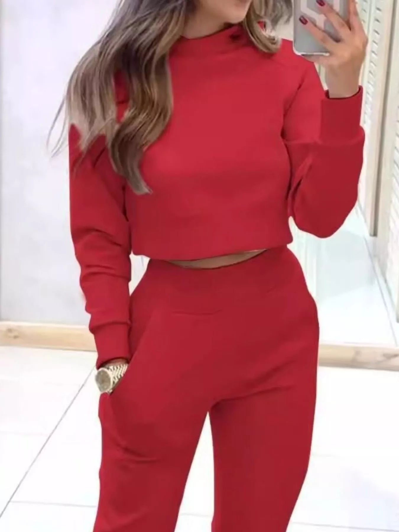Women's Cropped Sweatshirt & Jogger Set – Casual Two-Piece Lounge Co-Ord | Minimalist Streetwear | Craftklart