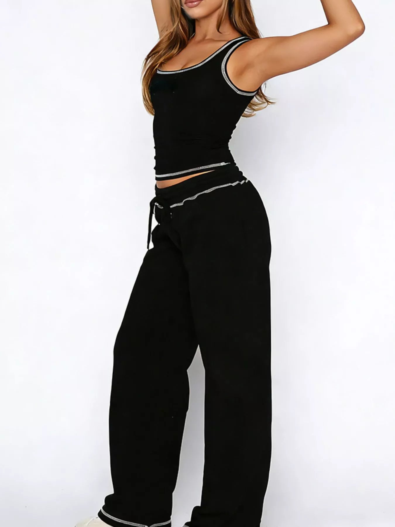 Scoop Neck Tank Top And Drawstring Pants Set | Minimalist Streetwear | Craftklart