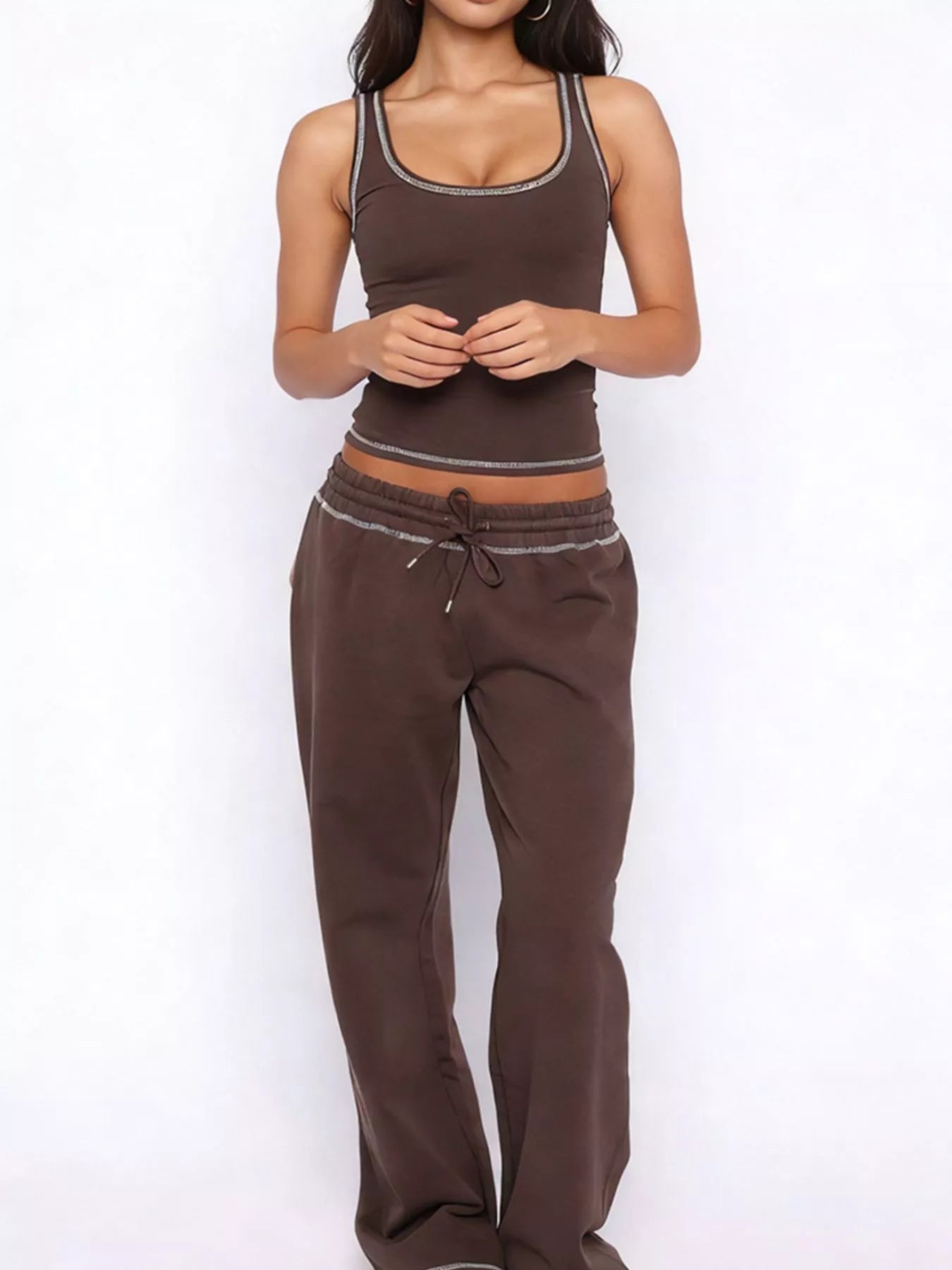 Scoop Neck Tank Top And Drawstring Pants Set | Minimalist Streetwear | Craftklart