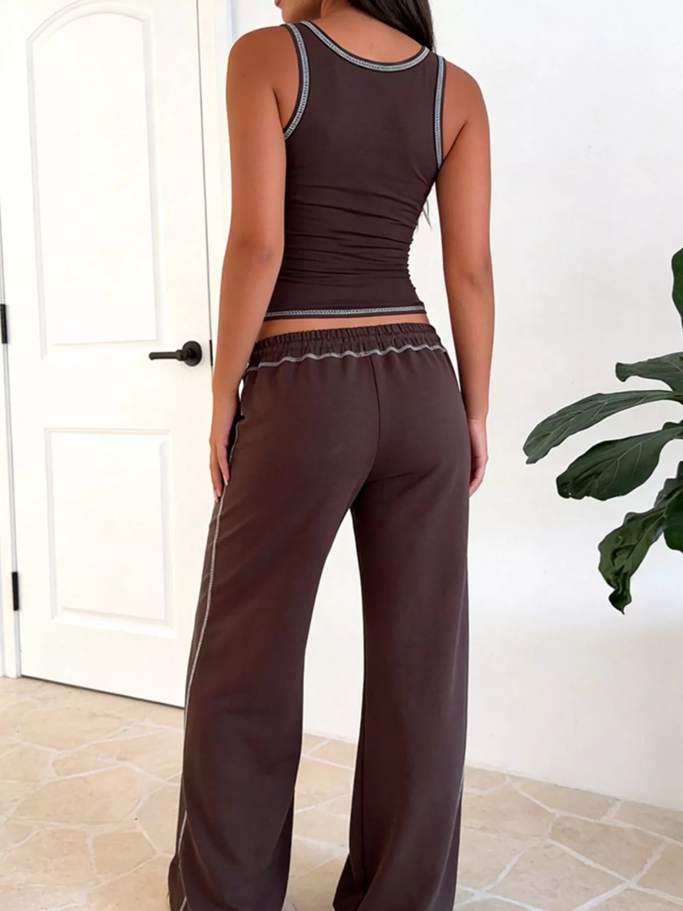 Scoop Neck Tank Top And Drawstring Pants Set | Minimalist Streetwear | Craftklart