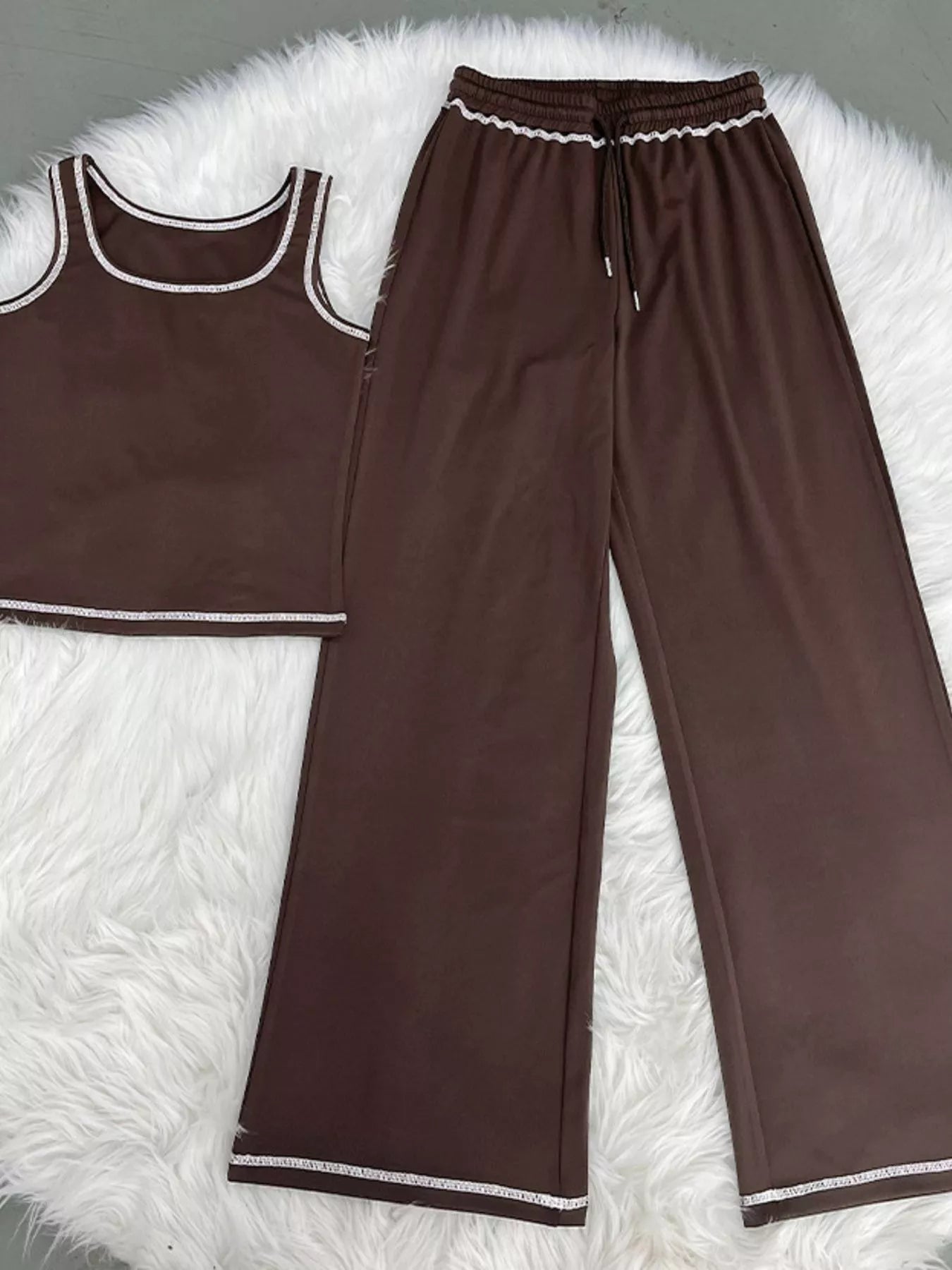 Scoop Neck Tank Top And Drawstring Pants Set | Minimalist Streetwear | Craftklart