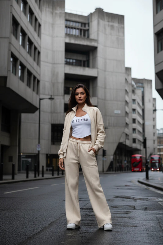 Drop Shoulder Zip Up Jacket And Drawstring Pants Active 2Pcs Set | Minimalist Streetwear | Craftklart