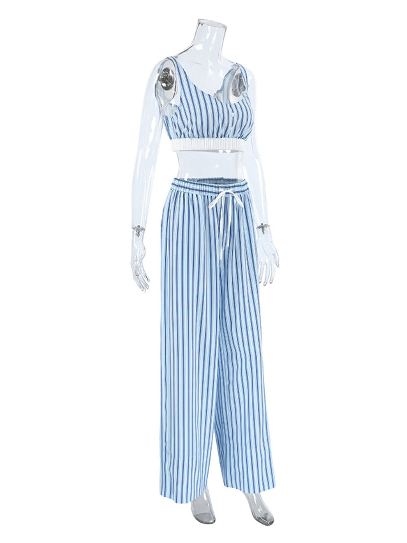 Striped Cami & Shirt And Pants Lounge Set | Minimalist Streetwear | Craftklart