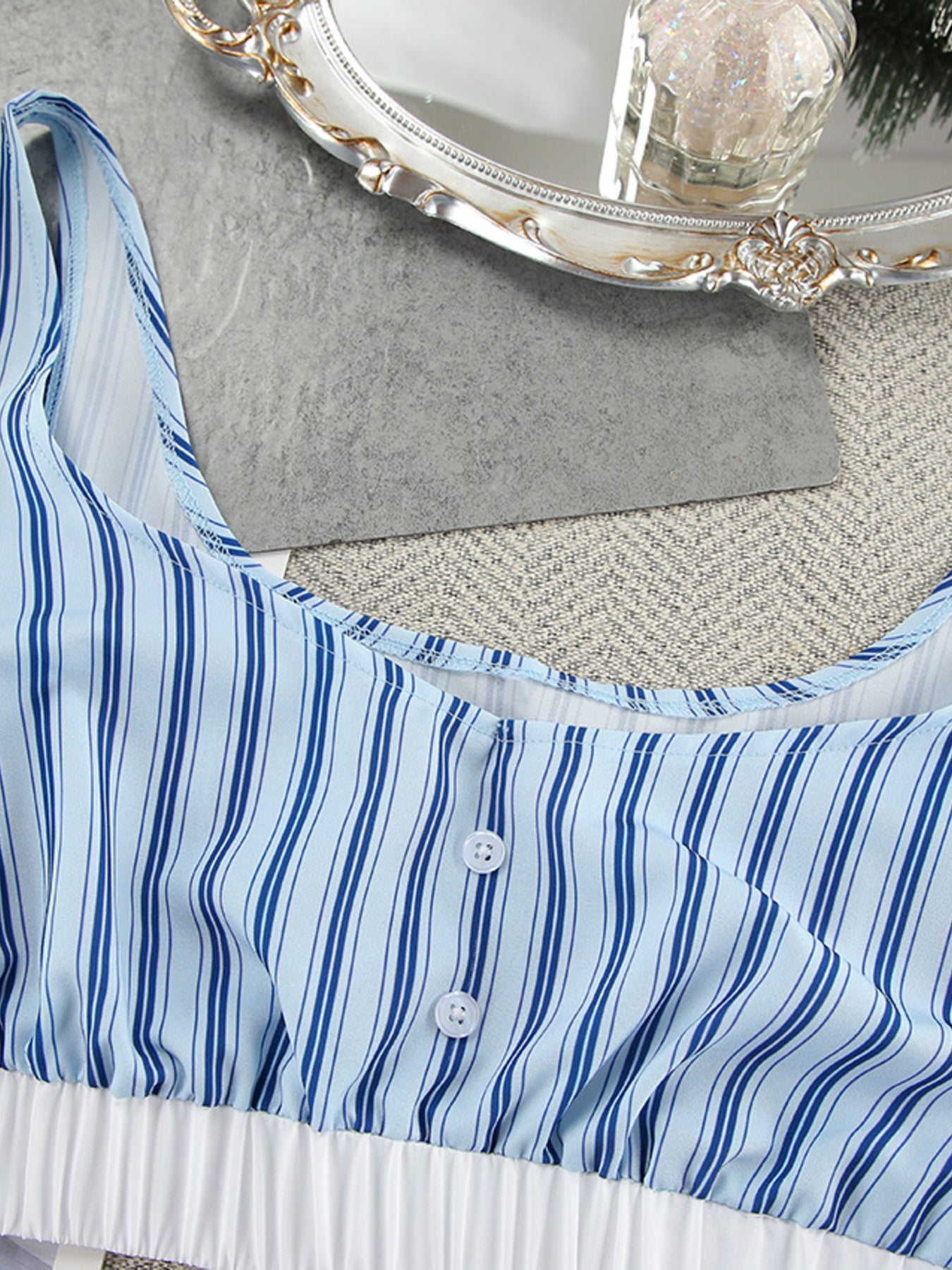 Striped Cami & Shirt And Pants Lounge Set | Minimalist Streetwear | Craftklart