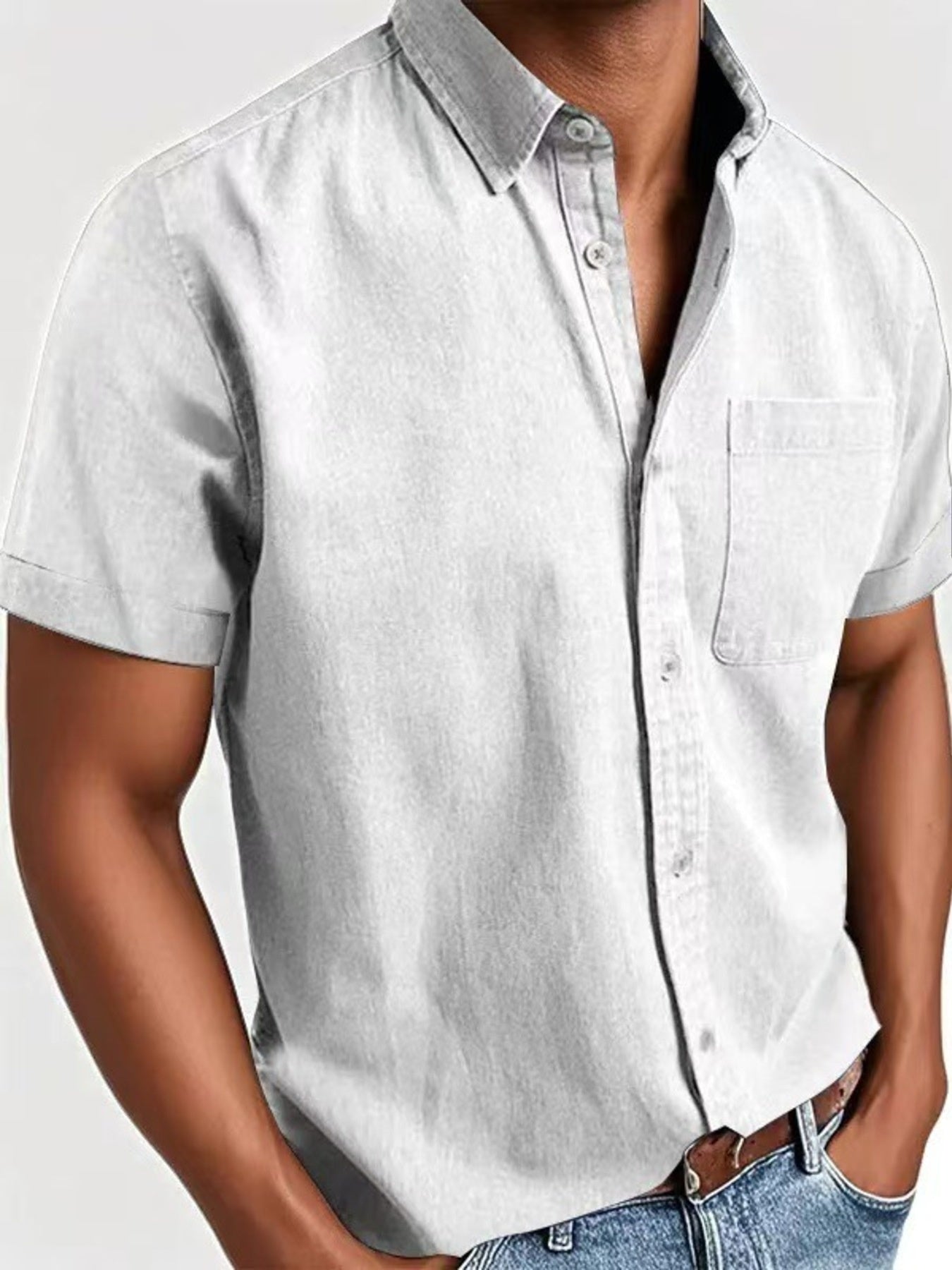 Men's Full Size Casual Short Sleeve Shirt Plus Size | Minimalist Streetwear | Craftklart