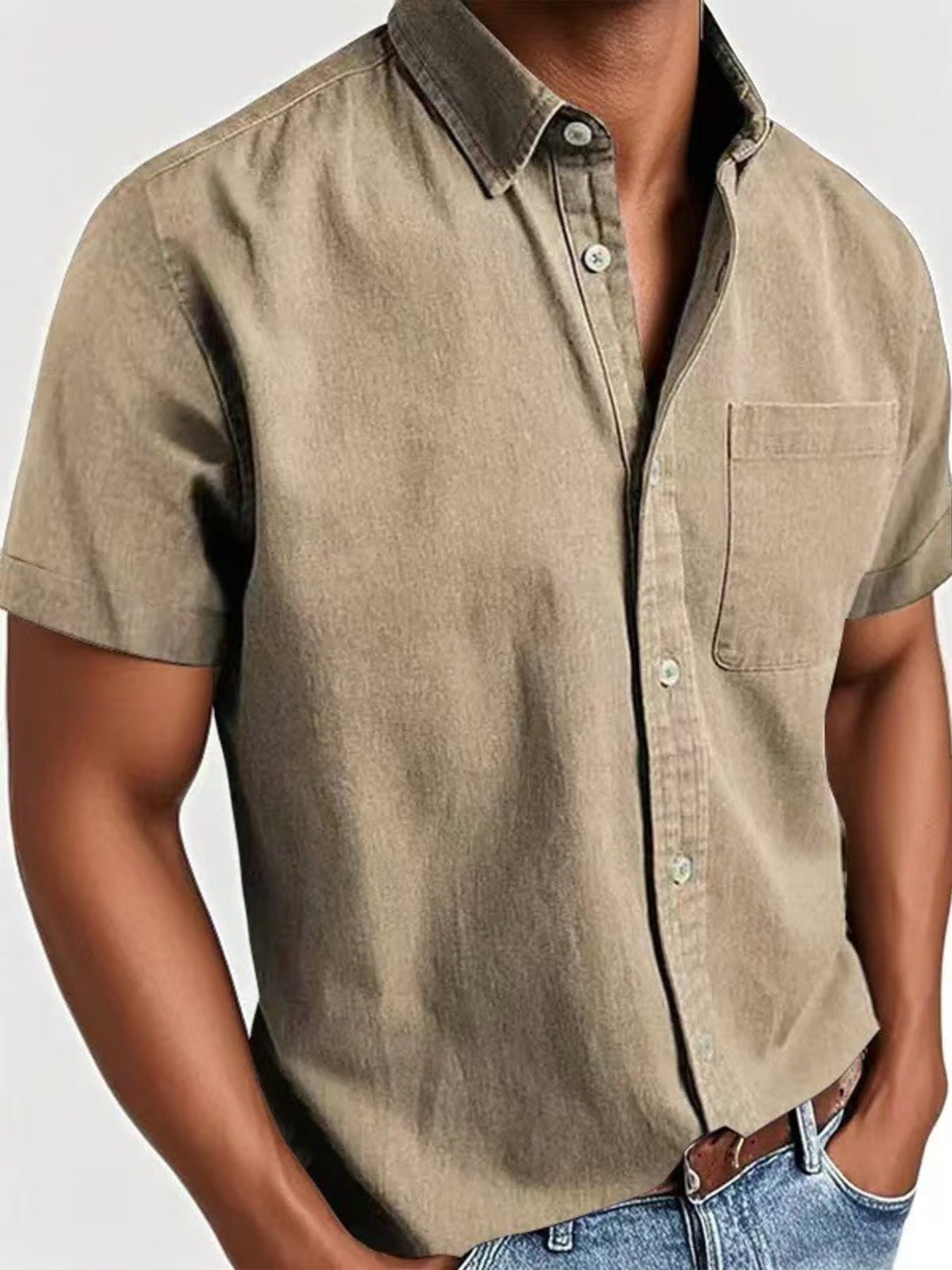 Men's Full Size Casual Short Sleeve Shirt Plus Size | Minimalist Streetwear | Craftklart