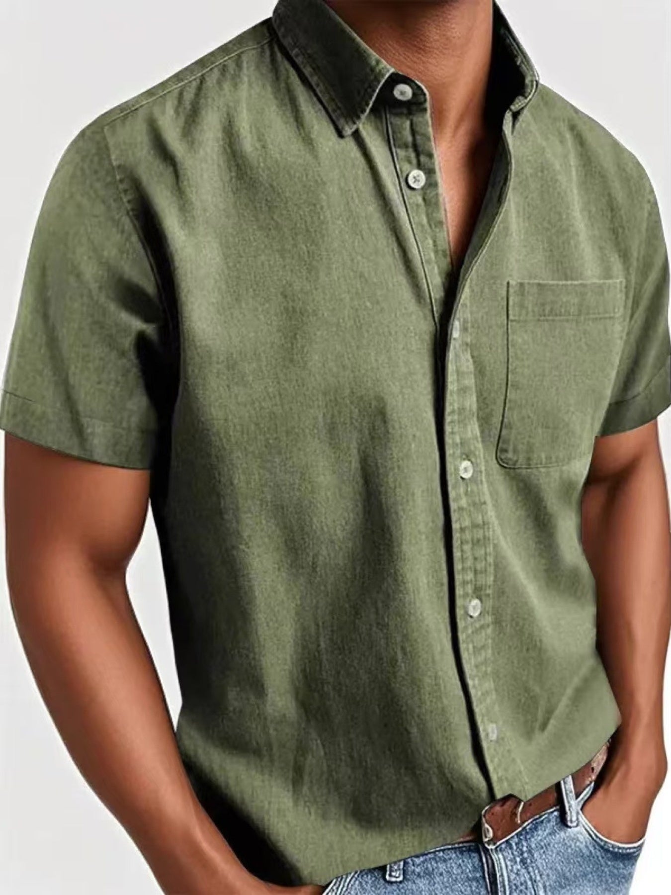 Men's Full Size Casual Short Sleeve Shirt Plus Size | Minimalist Streetwear | Craftklart