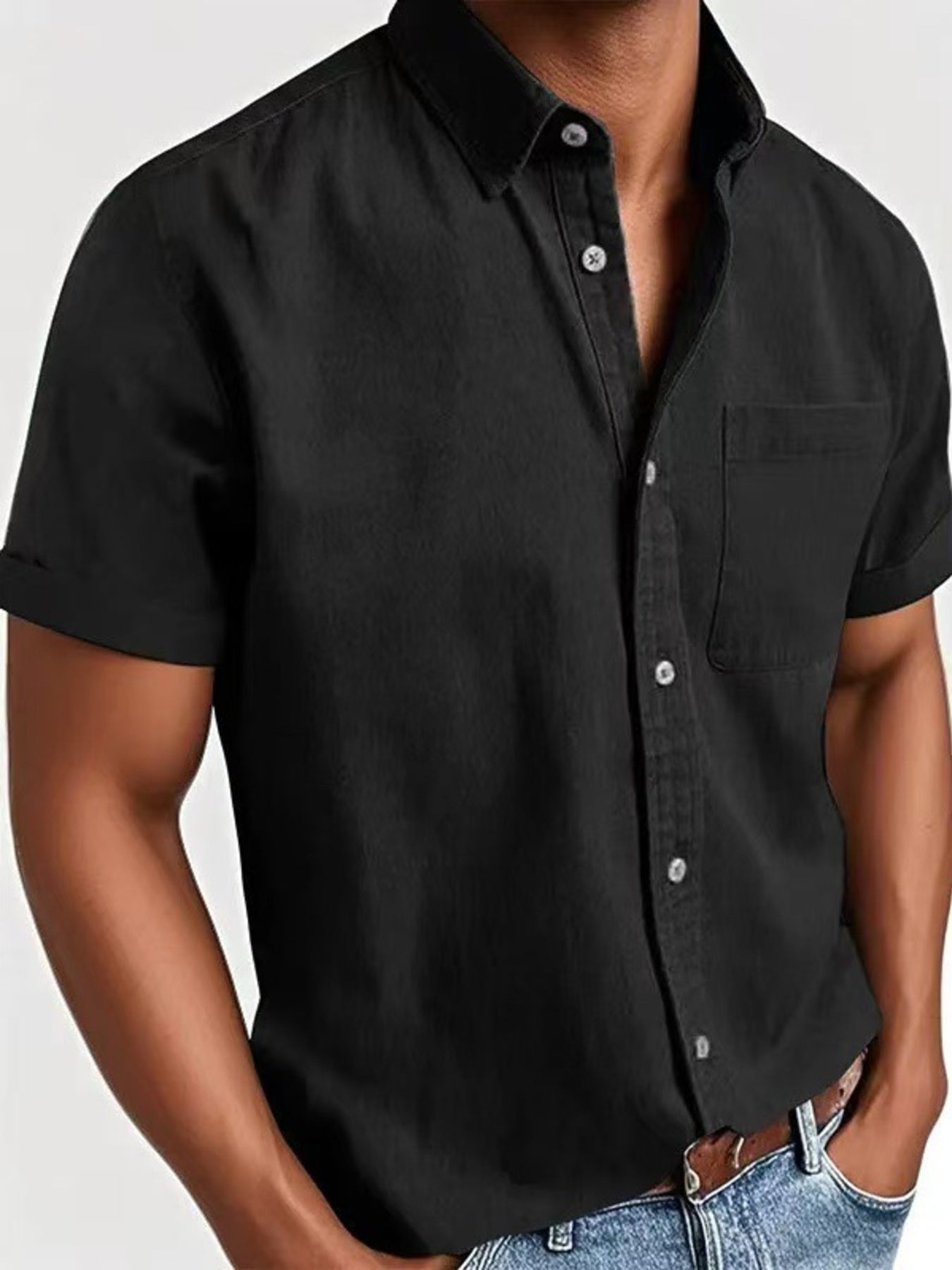 Men's Full Size Casual Short Sleeve Shirt Plus Size | Minimalist Streetwear | Craftklart