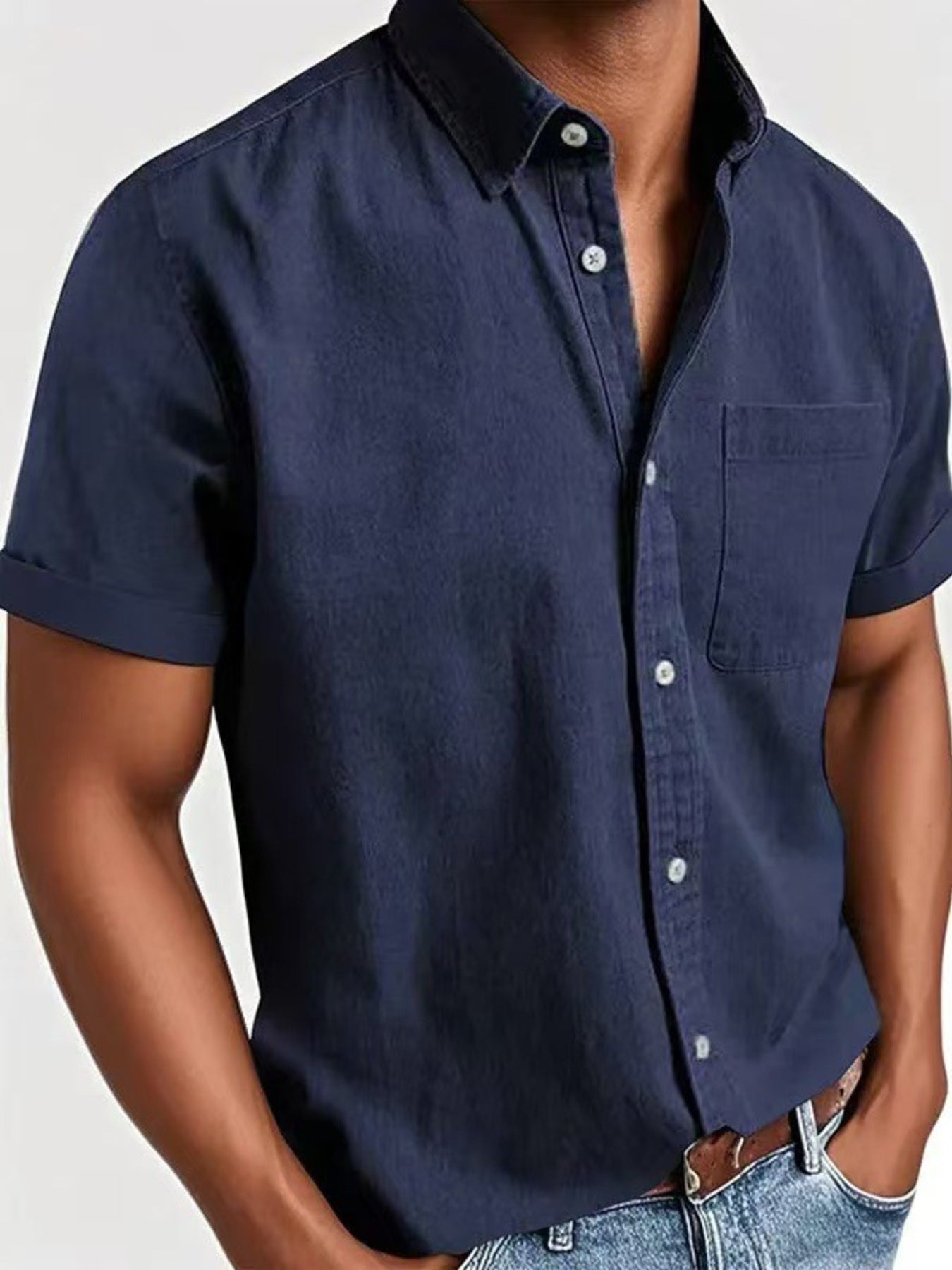 Men's Full Size Casual Short Sleeve Shirt Plus Size | Minimalist Streetwear | Craftklart