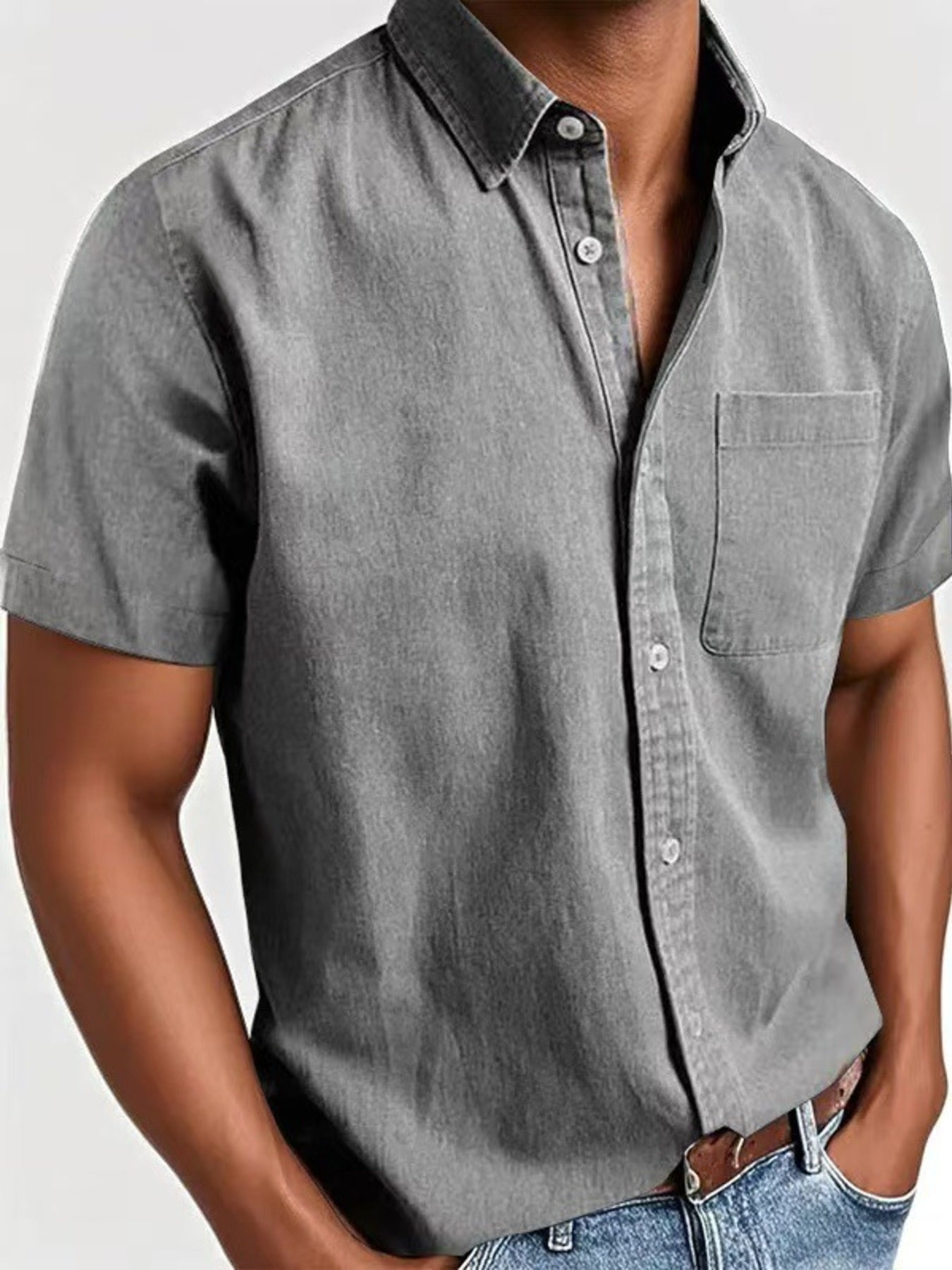 Men's Full Size Casual Short Sleeve Shirt Plus Size | Minimalist Streetwear | Craftklart