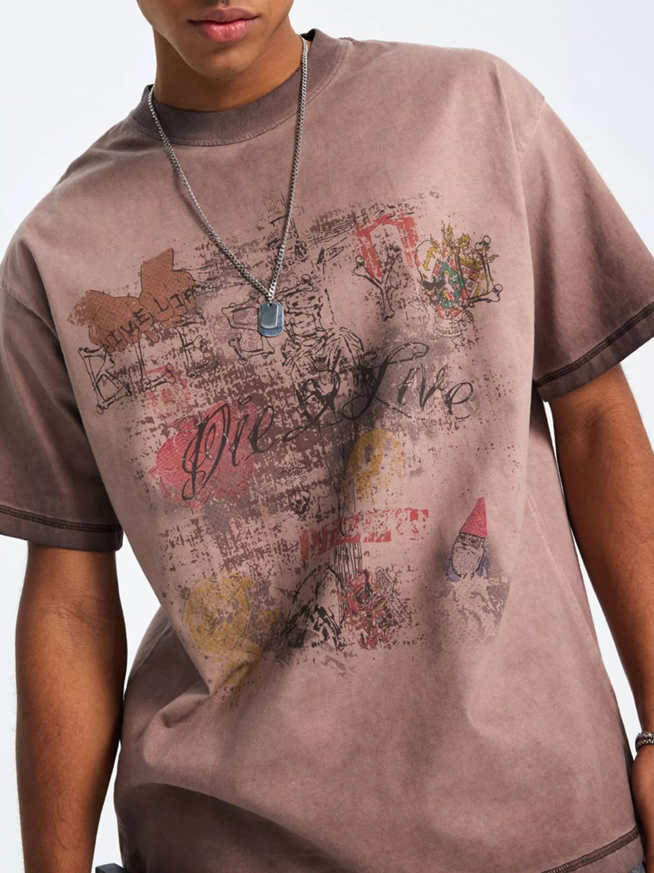 Men's Vintage Graphic Round Neck Oversized T-Shirt | Minimalist Streetwear | Craftklart