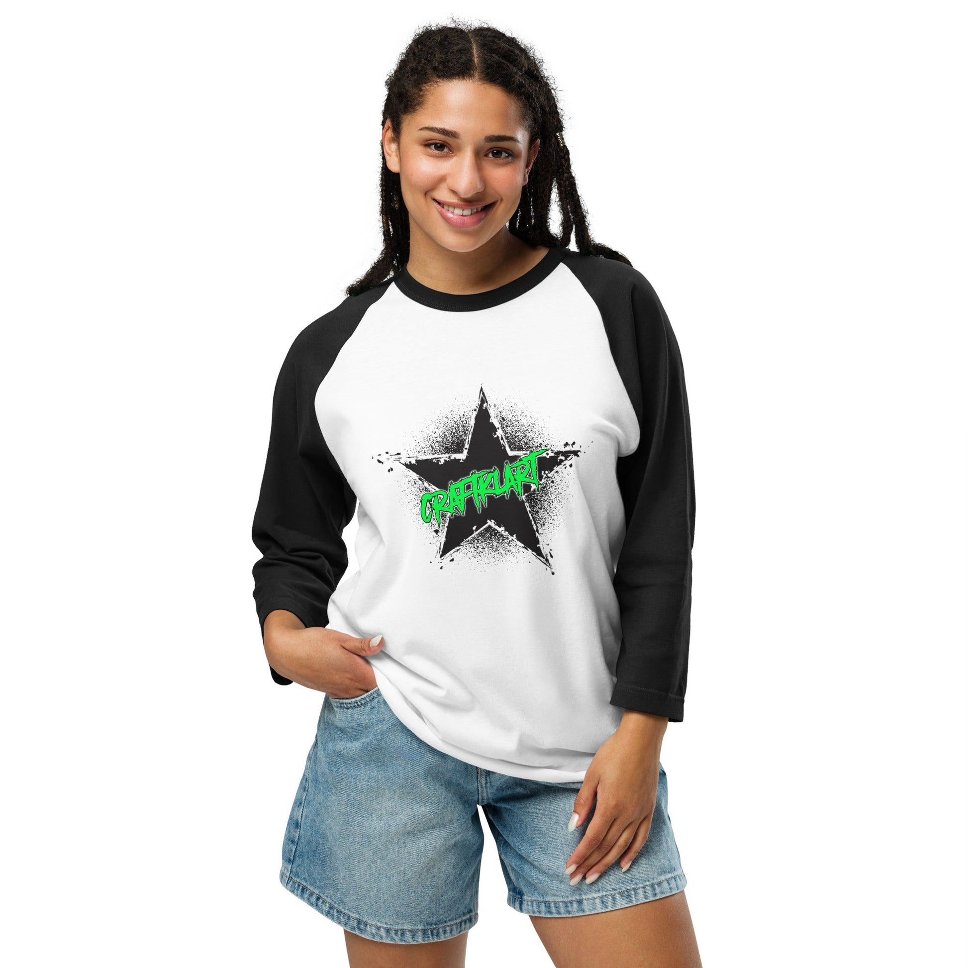 Craftklart 3/4 Sleeve Raglan Shirt - Premium Shirt & Tops from Craftklart.store - Just $18! Shop now at Craftklart.store