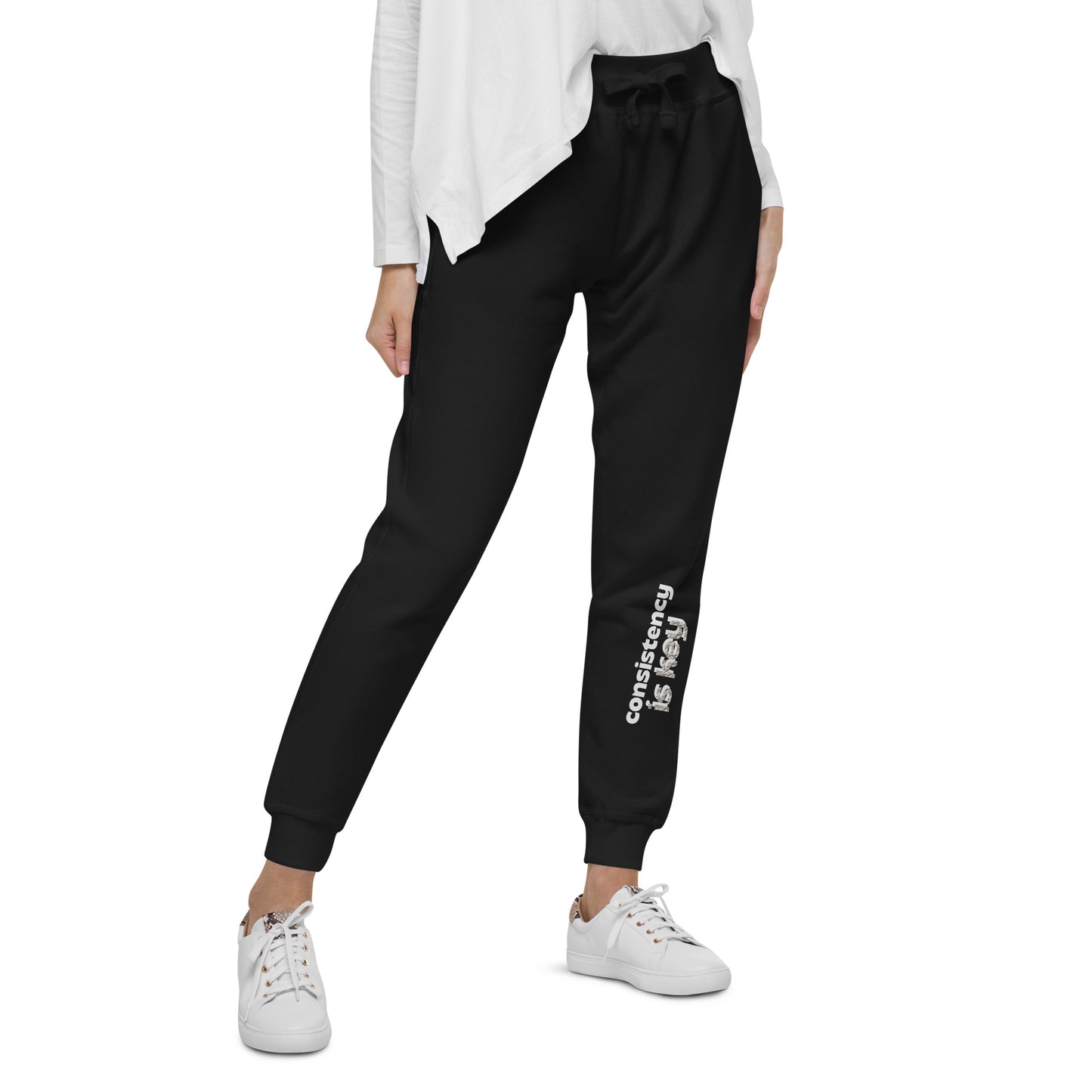 Consistency is Key Unisex Fleece Sweatpants - Premium Joggers from Craftklart.store - Just $28! Shop now at Craftklart.store