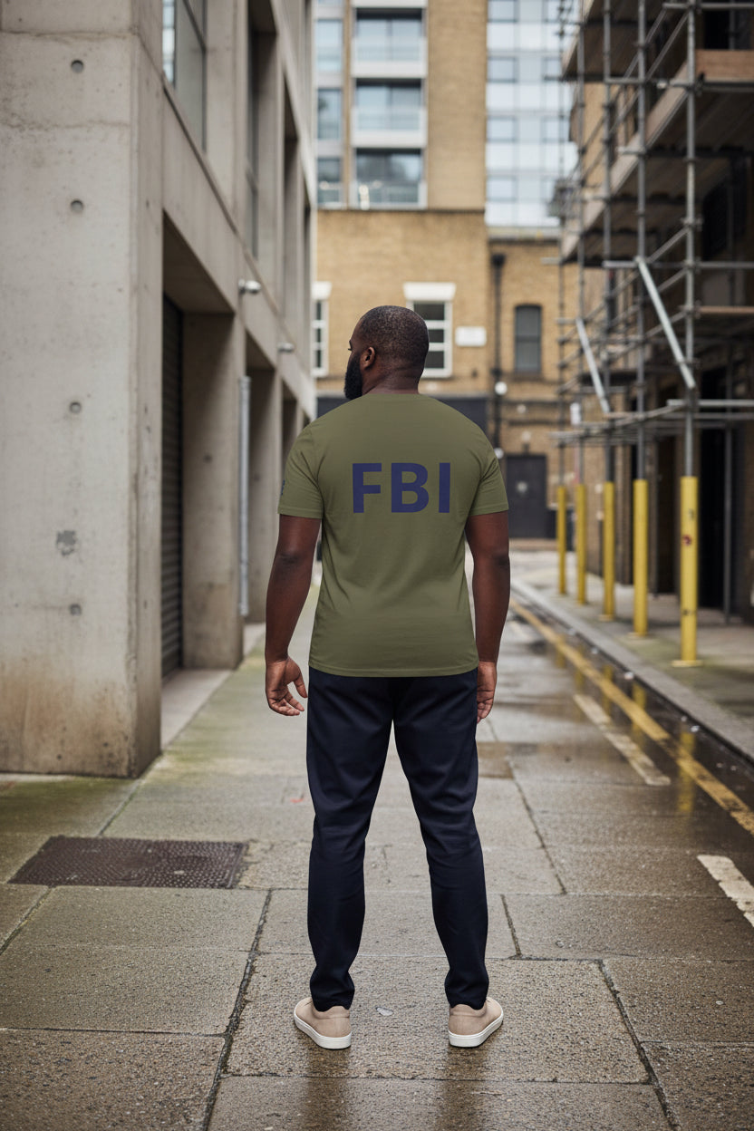 Unisex khaki Organic Cotton T-Shirt by Urban Fashion & Streetwear, featuring a simple back design and casual fit.