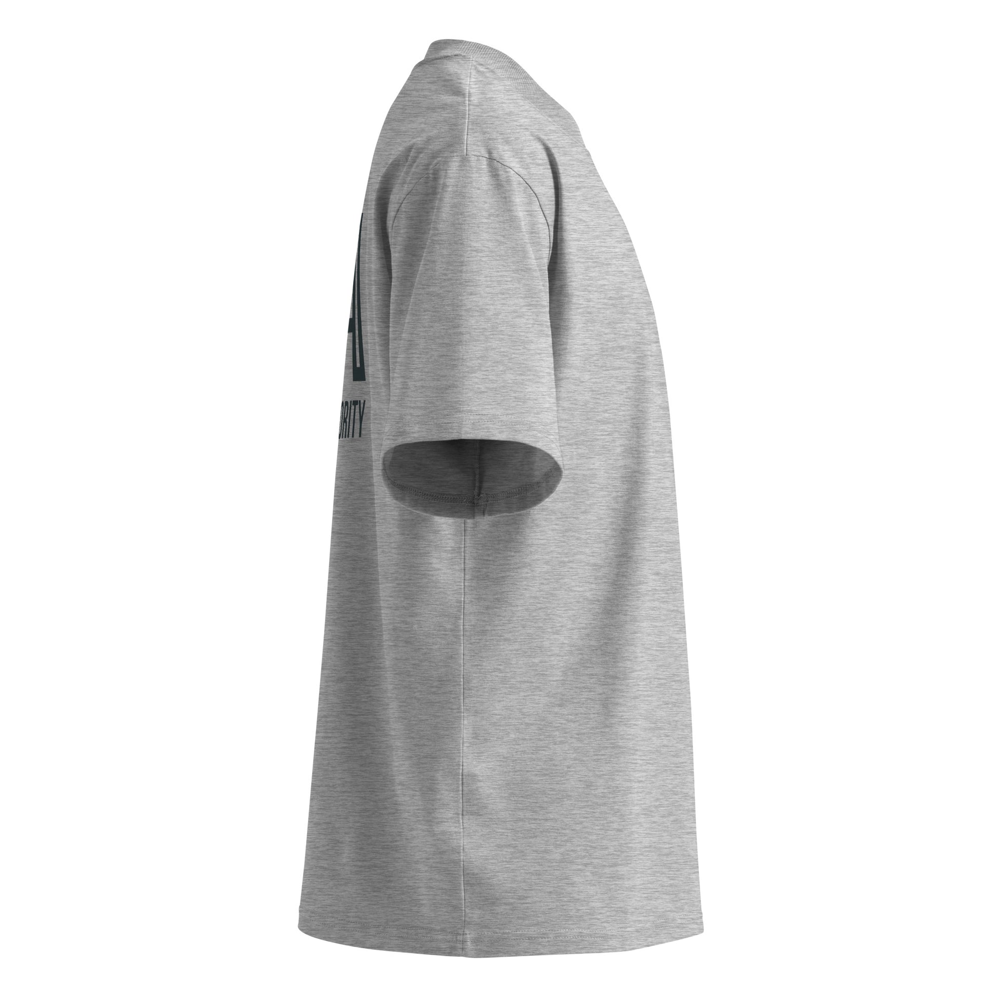 Unisex organic oversized high neck T-shirt in heather grey from Craftklart by Printify, featuring a relaxed streetwear style.