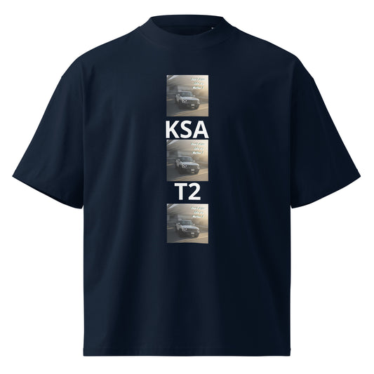 Unisex Organic Oversized High Neck T2 KSA T-shirt - Premium T-Shirt from Craftklart.store - Just $26! Shop now at Craftklart.store