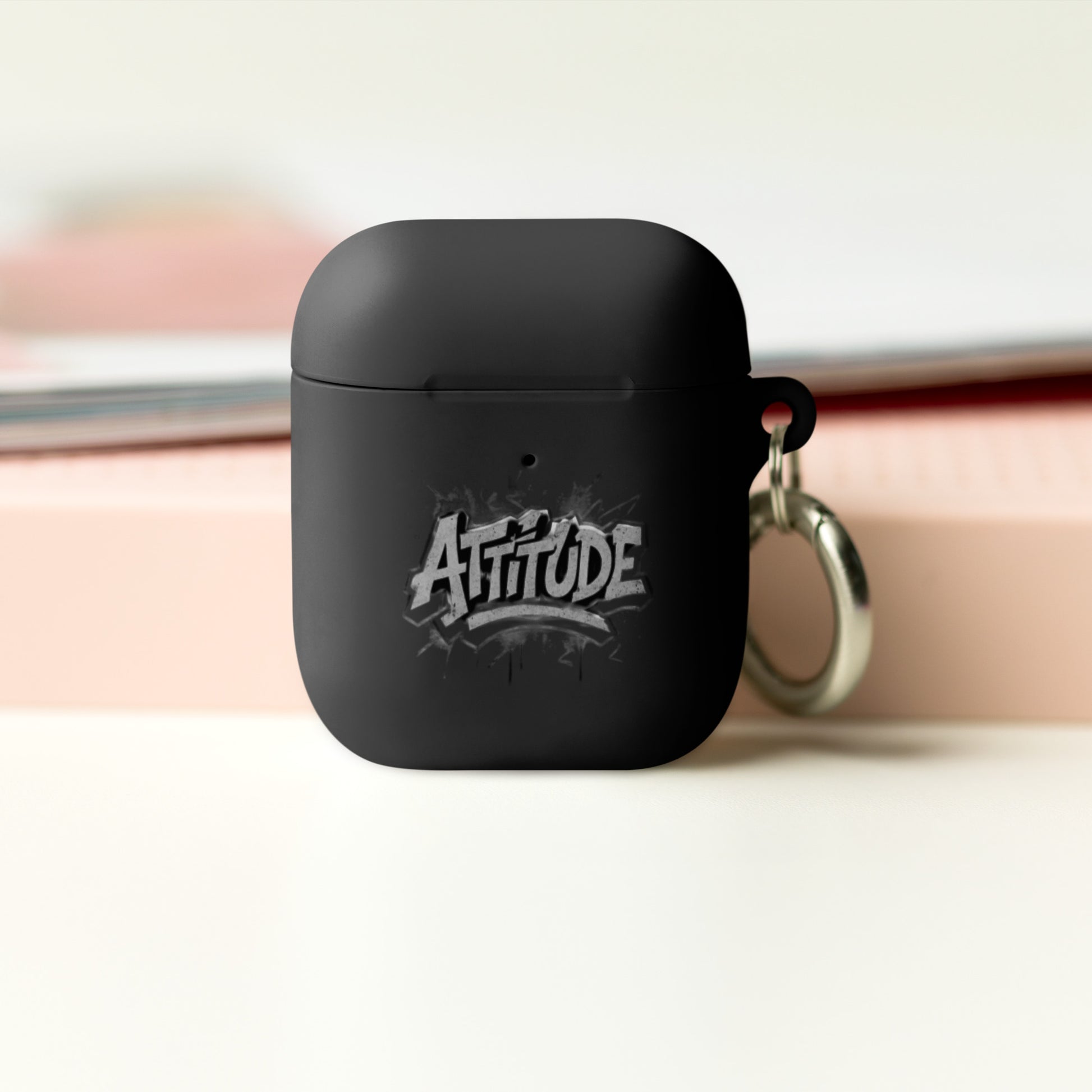 Black custom rubber case for AirPods by Urban Fashion & Streetwear, designed as stylish accessories for Apple AirPods.