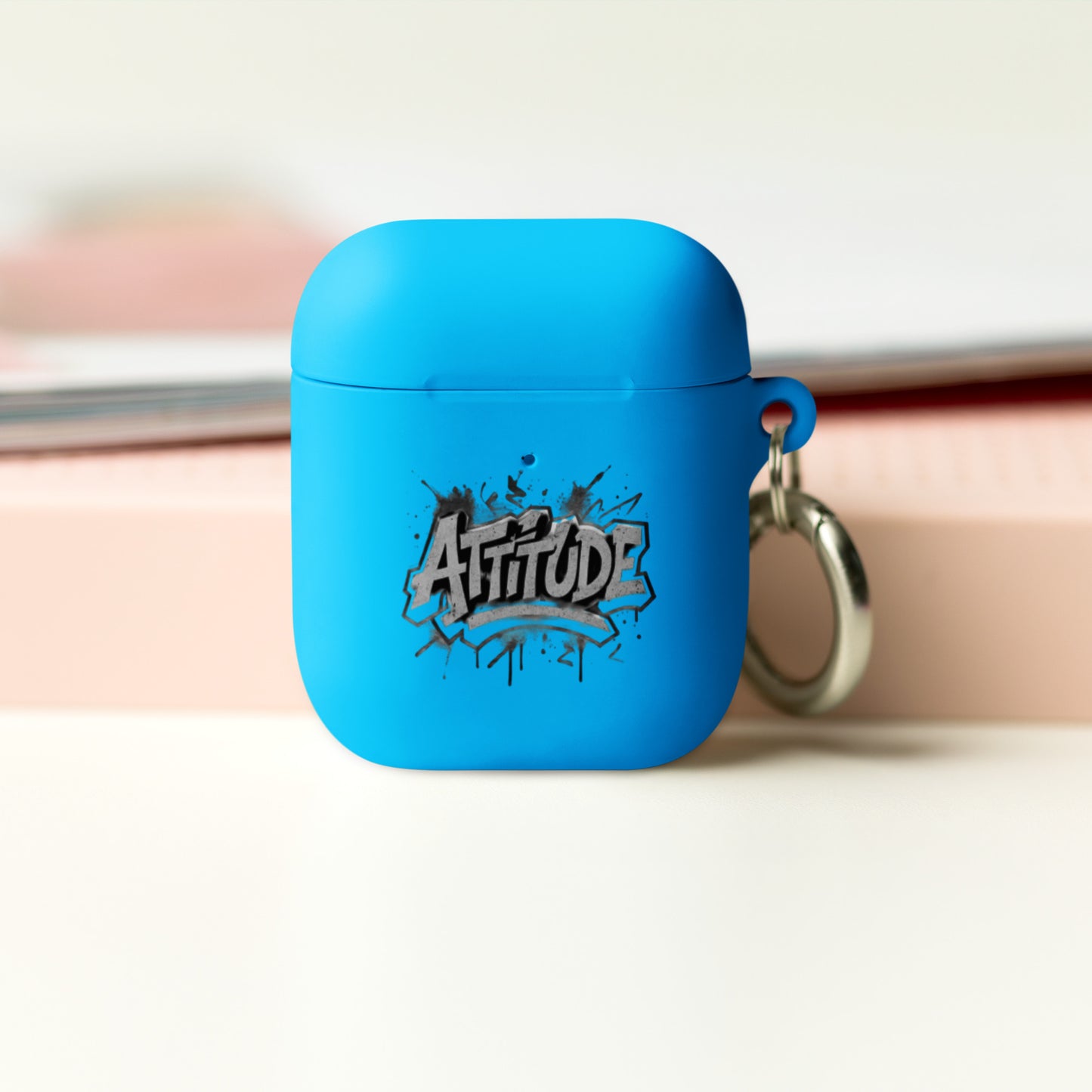 Black custom rubber case for AirPods by Urban Fashion & Streetwear, featuring a stylish protective cover for AirPods accessories.
