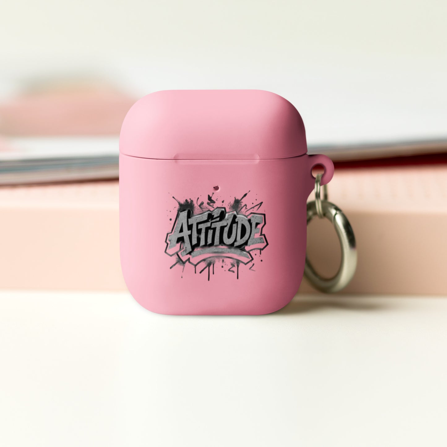 Black custom rubber case for AirPods by Craftklart, urban streetwear accessories designed to protect and personalize AirPods.