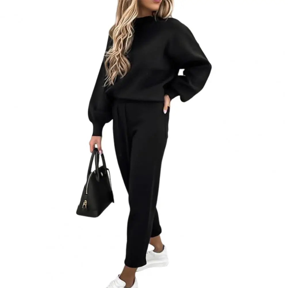 Navy blue women's urban activewear set with pullover hoodie and joggers from Urban Fashion & Streetwear by Craftklart, casual and comfortable.