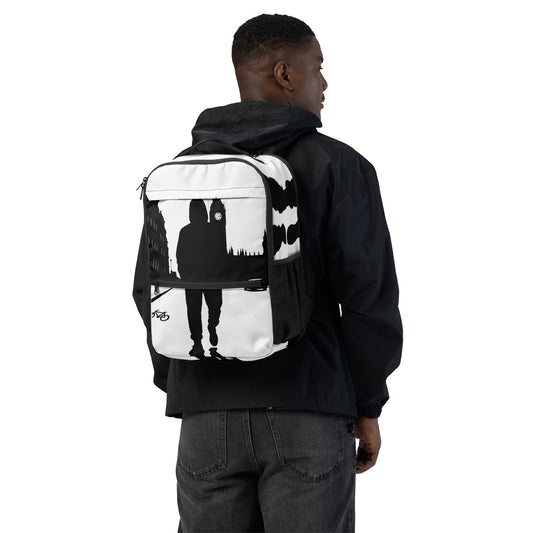 Urban Fashion & Streetwear CKL Urban Utility Backpack with all-over print, black color, designed for laptops and daily use.