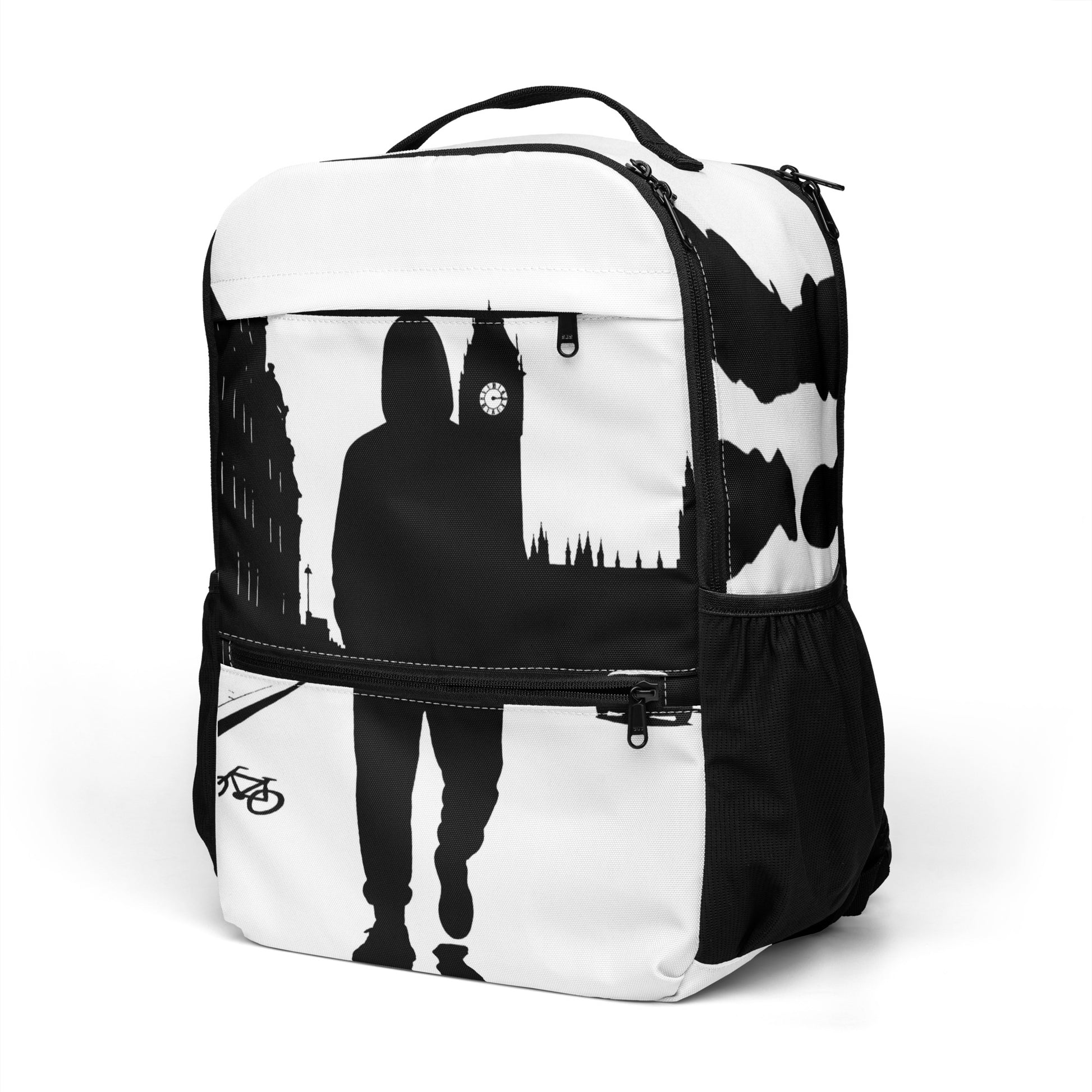 Urban Fashion & Streetwear CKL Urban Utility Backpack with all-over print, black color, designed for laptops and daily use.