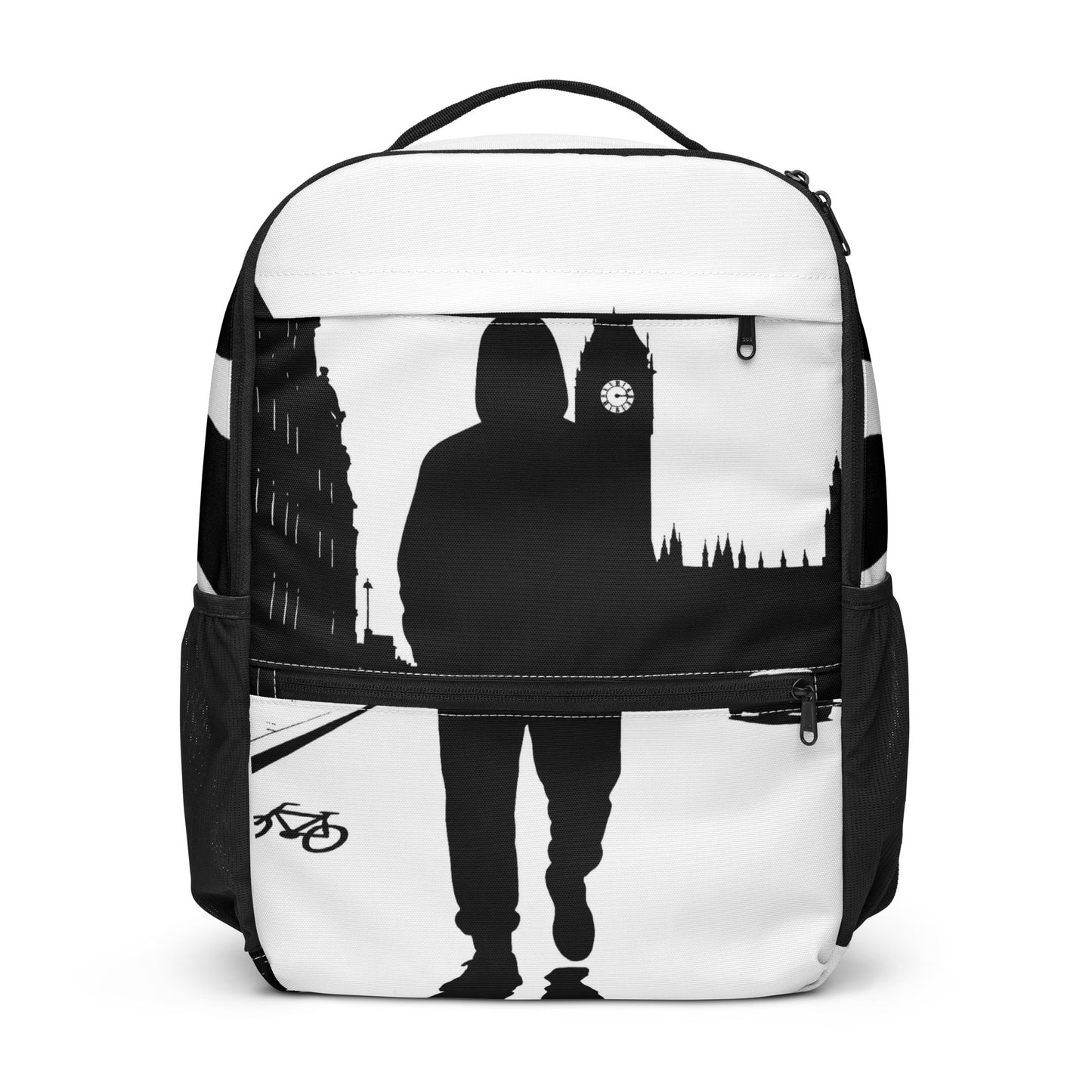 Urban Fashion & Streetwear CKL Urban Utility Backpack with all-over print, black color, designed for laptops and daily use.