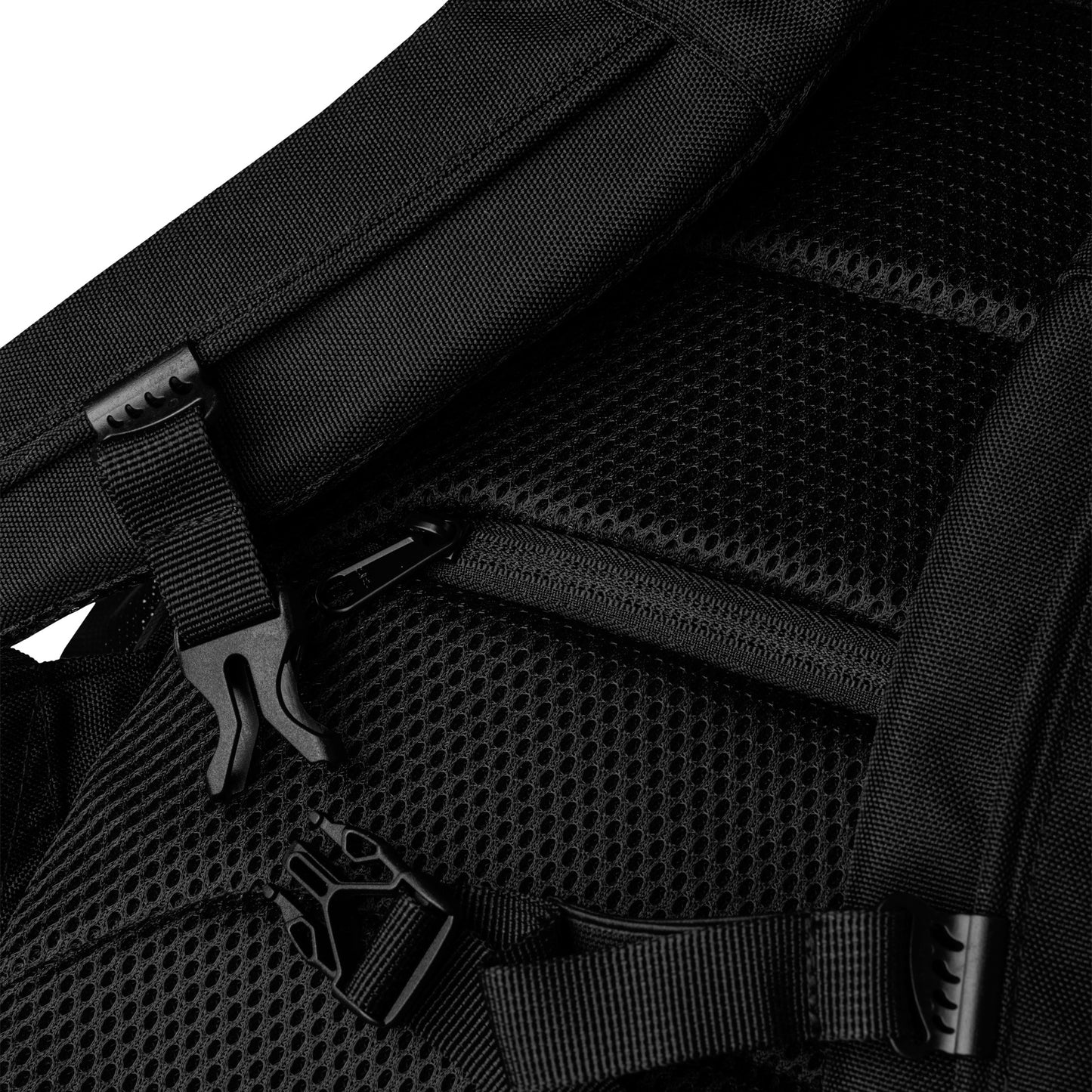 Urban Fashion CKL Urban Utility Backpack in black, all-over print with laptop compartment, stylish streetwear backpack, two color options.