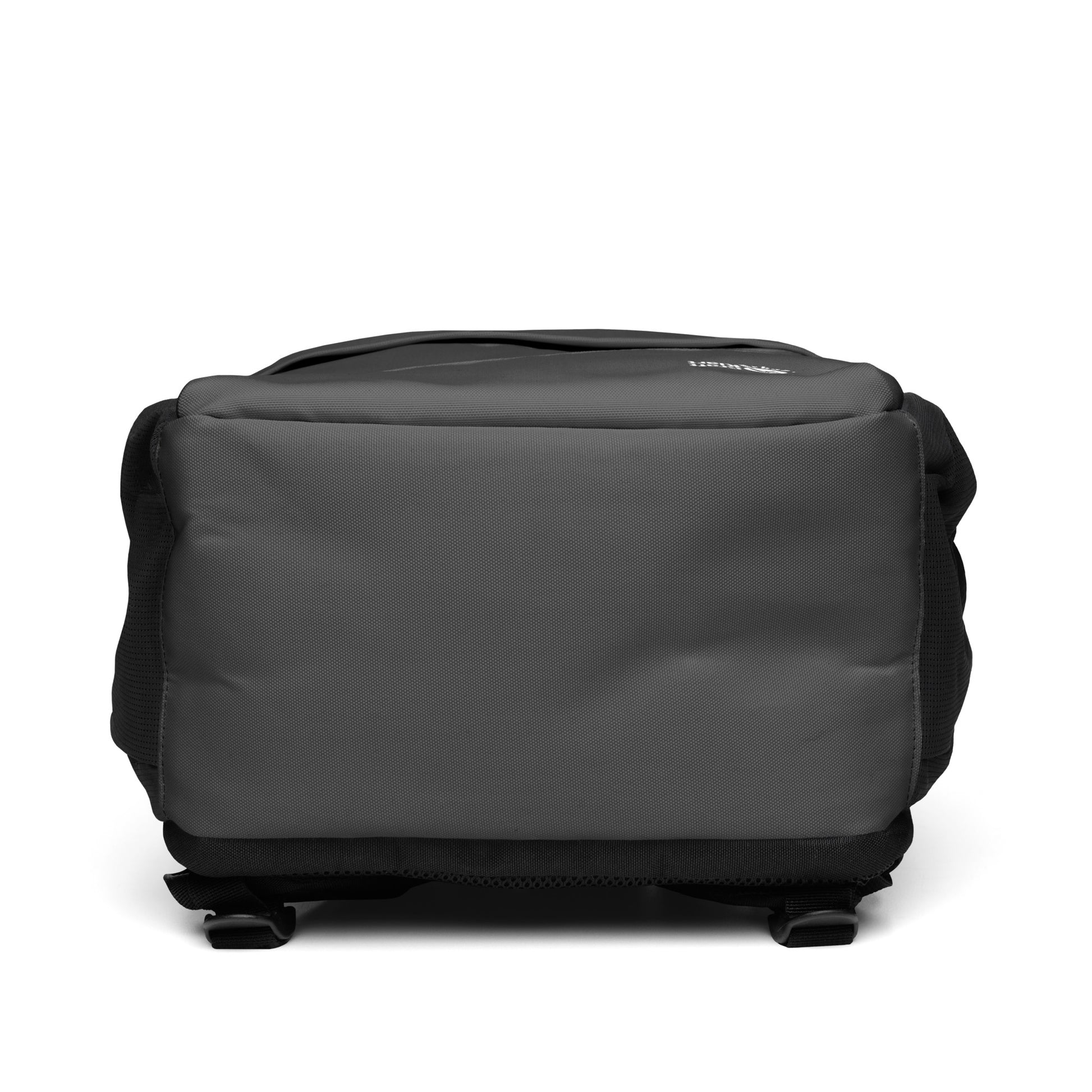 Urban Utility Backpack by Craftklart, all-over print black laptop bag with multiple compartments and urban streetwear style.