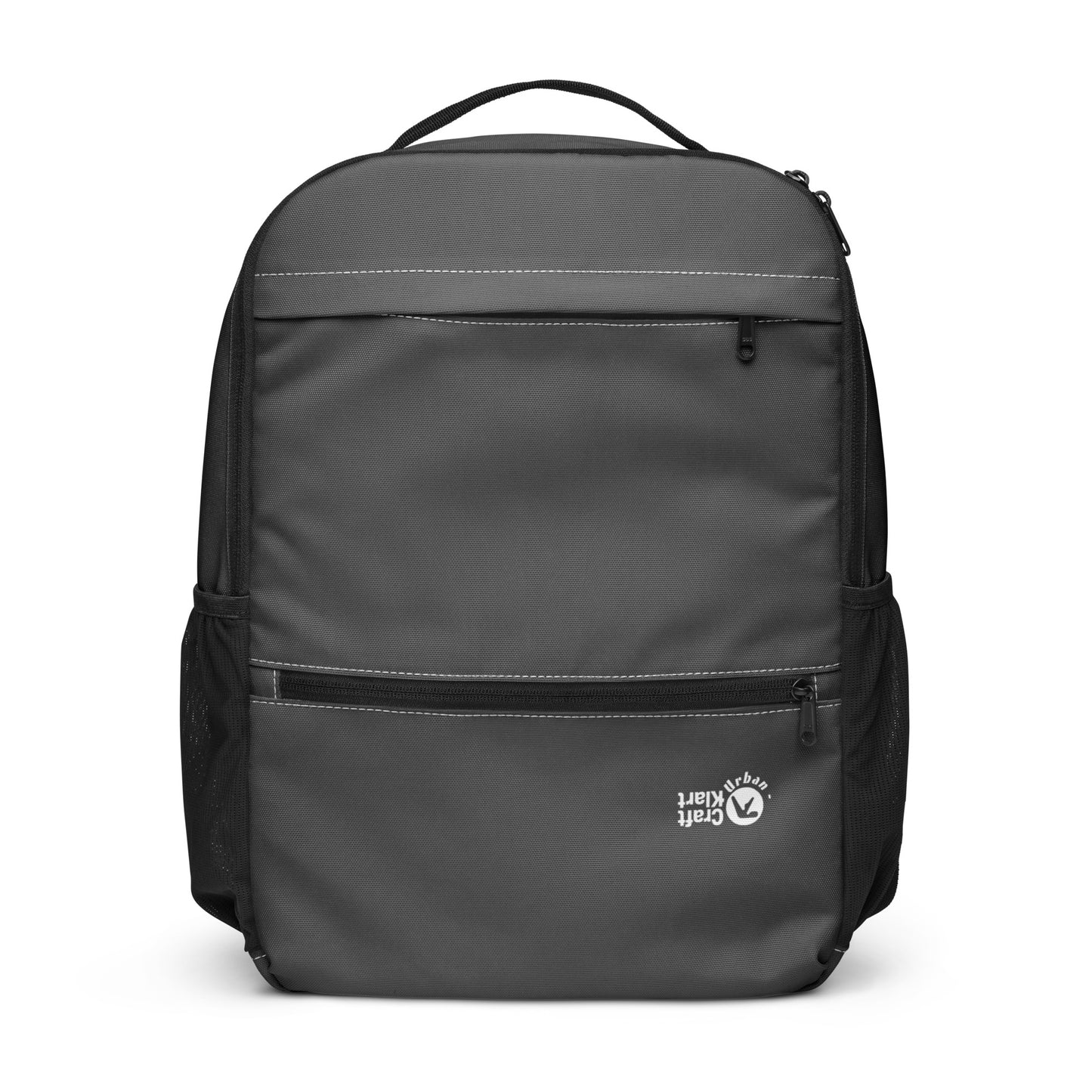 Urban Utility Backpack by Urban Fashion & Streetwear featuring all-over print design, black fabric, and a spacious laptop compartment.