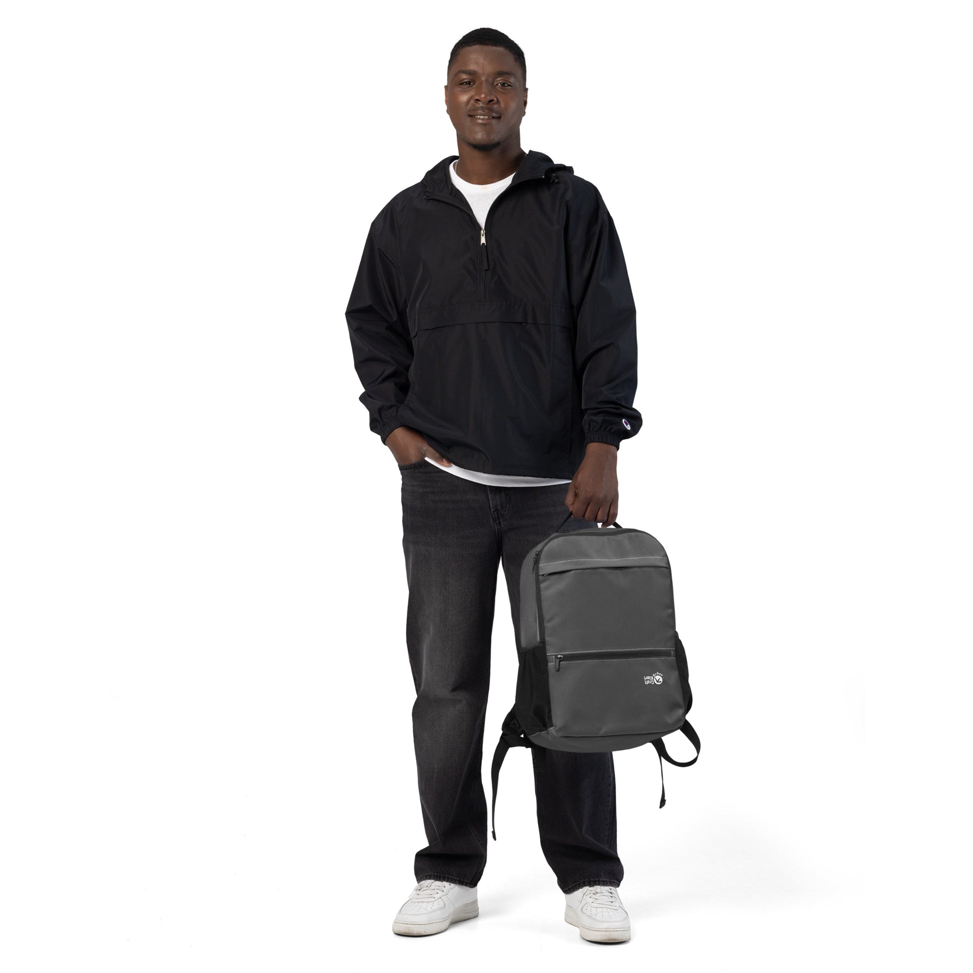 Urban Utility Backpack by Craftklart featuring an all-over print design, black color, and a spacious compartment for laptops and essentials.